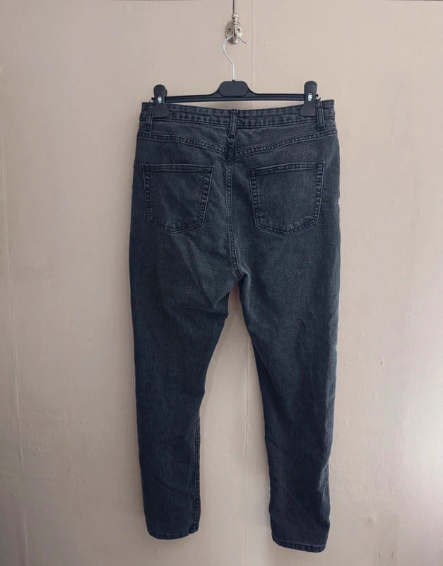 Boohoo Women's Black Ripped High-Waisted Skinny Jeans Size 14