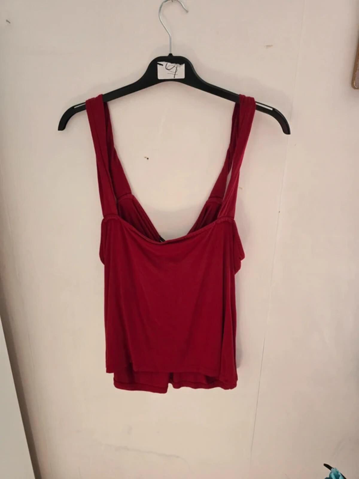 Shein Ladies Dark Red Crossover Bust Vest Top 2XL Size 16-18