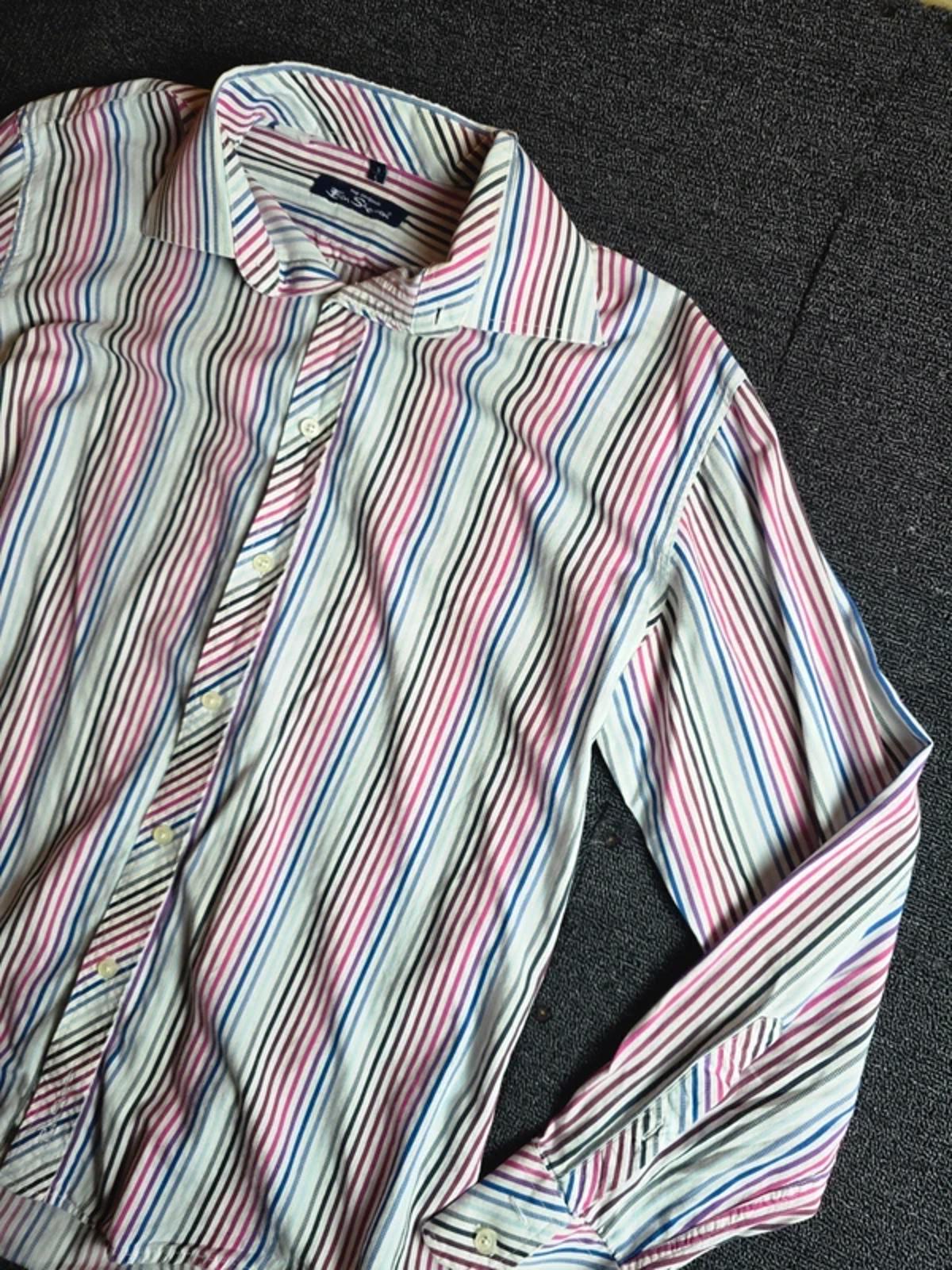 Ben Sherman Mens Stripe Shirt Multicolour Size L Smart Casual