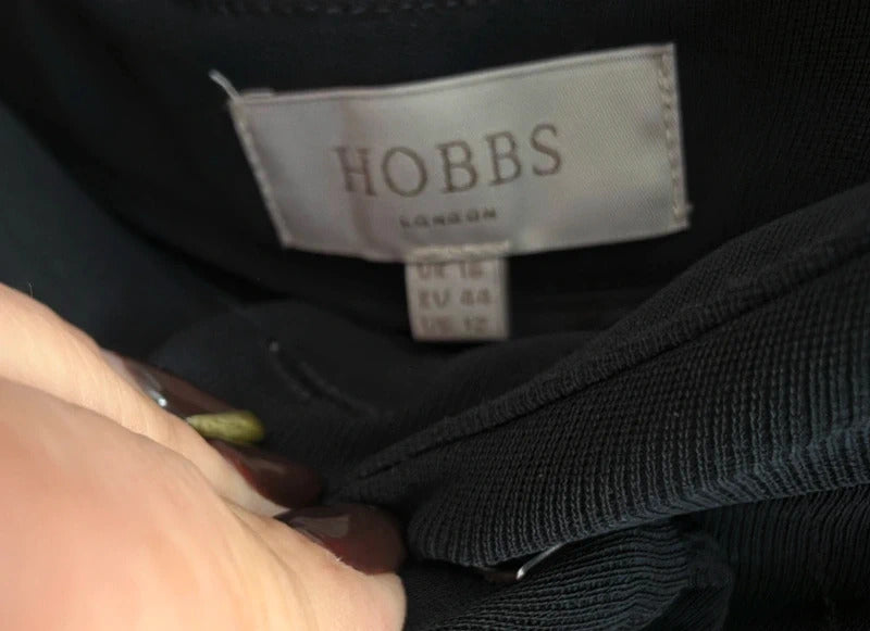 Hobbs Black High Waisted Bootcut Work Trousers Size 16
