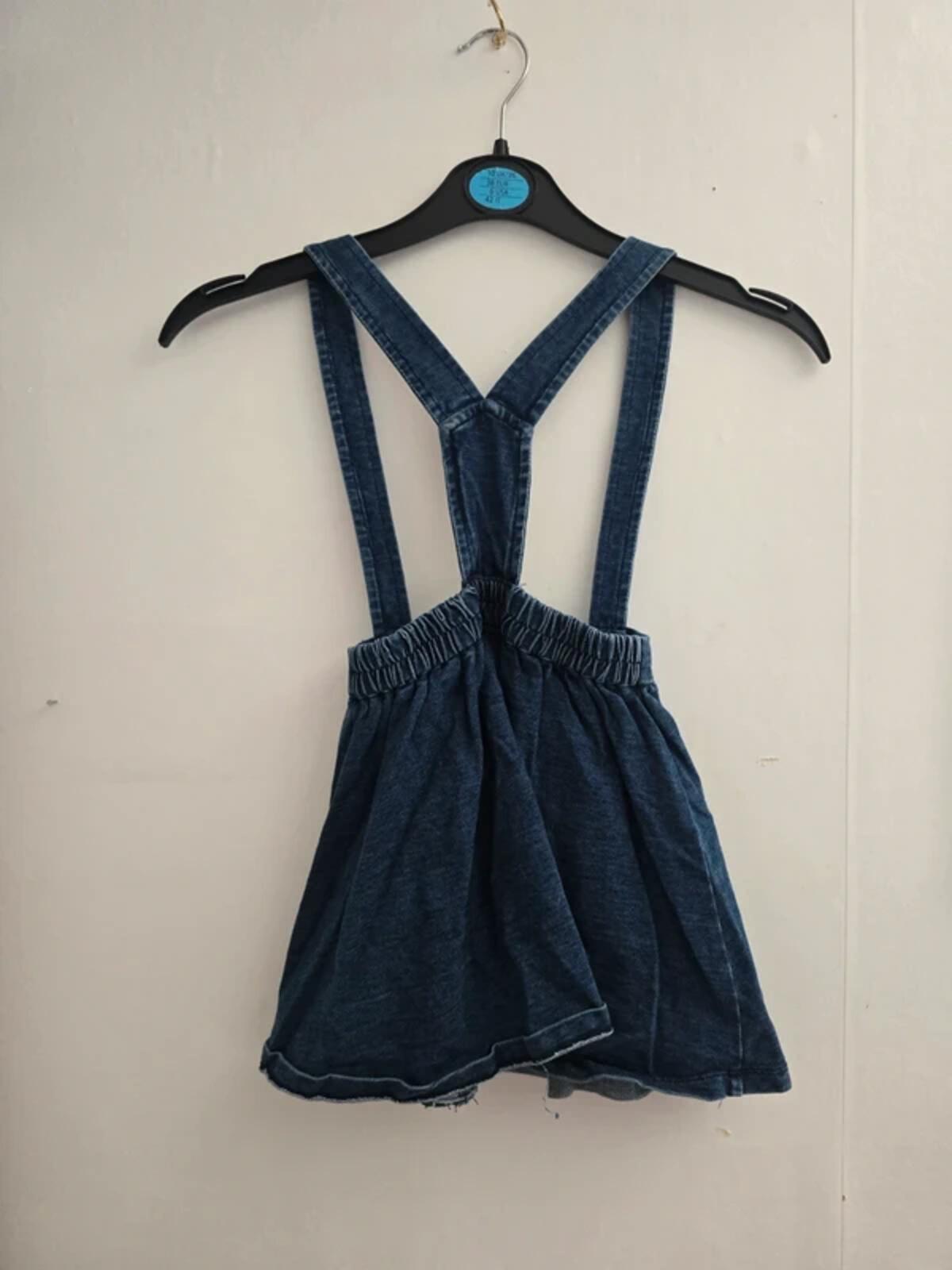 Next Girls Denim Pinafore Dungaree Dress Age 2-3 Years