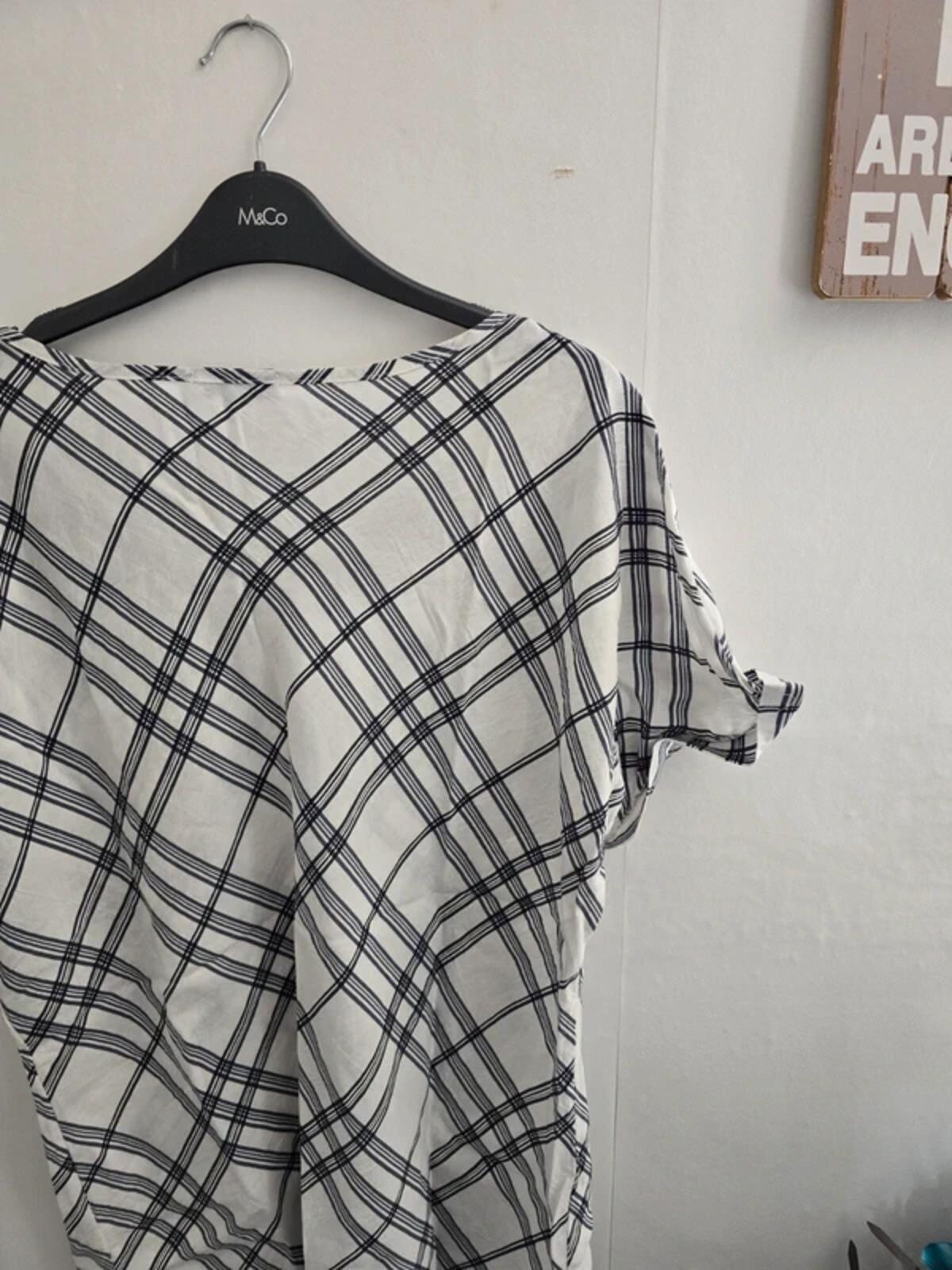 Cerulean & Navy Checked Relaxed Blouse Size XL (16-18)