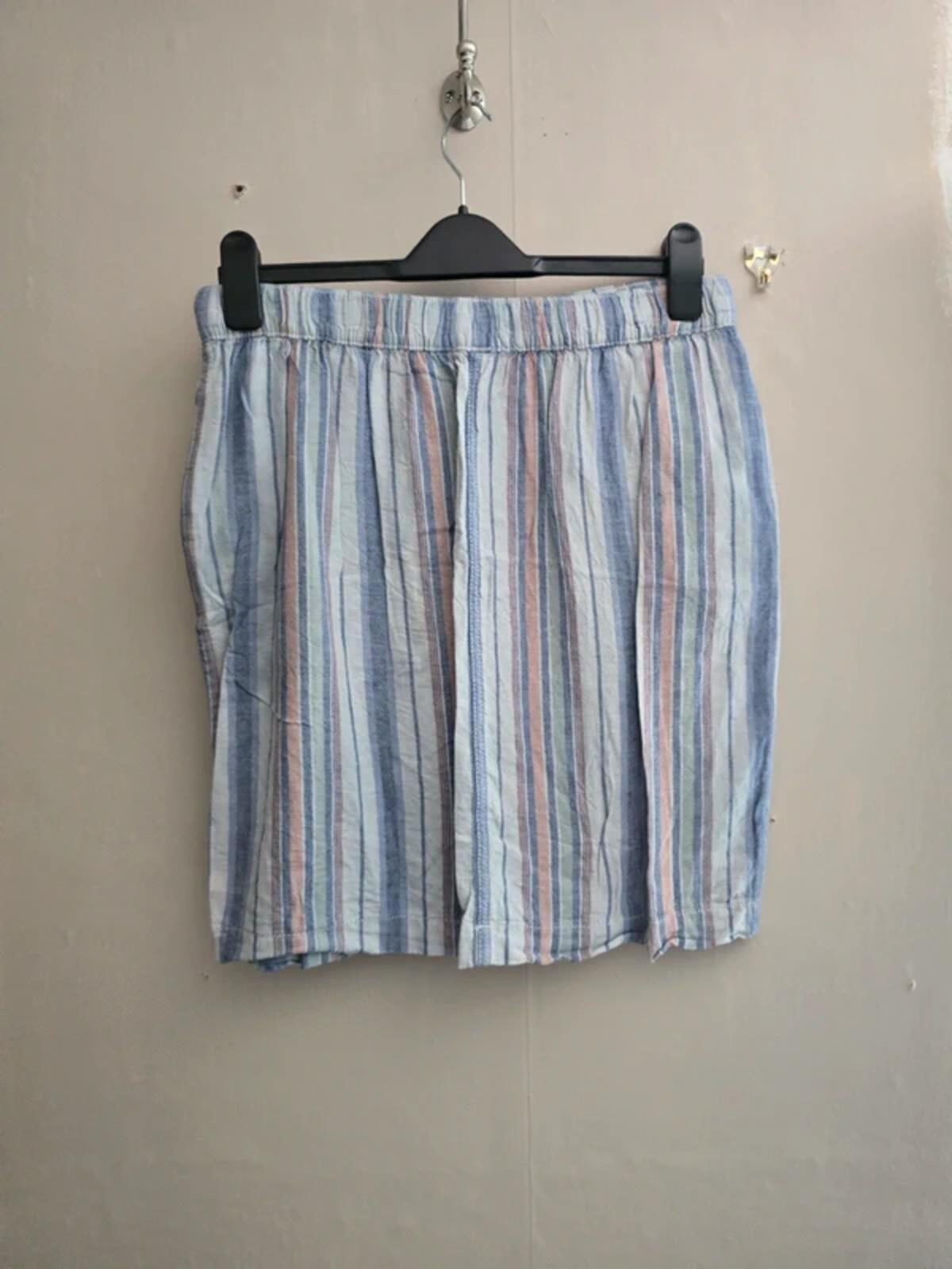 Matalan Striped Linen Blend Knee Length Skirt - Size 12