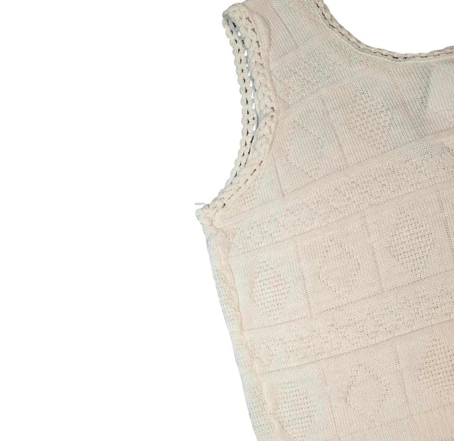 White knitted tank top / vest one size