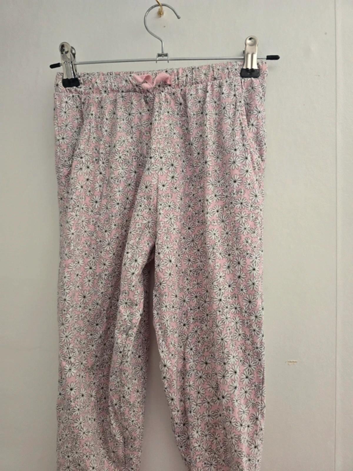 Nutmeg Girls Light Pink & White Floral Cotton Lightweight Trousers Age 4-5 Years