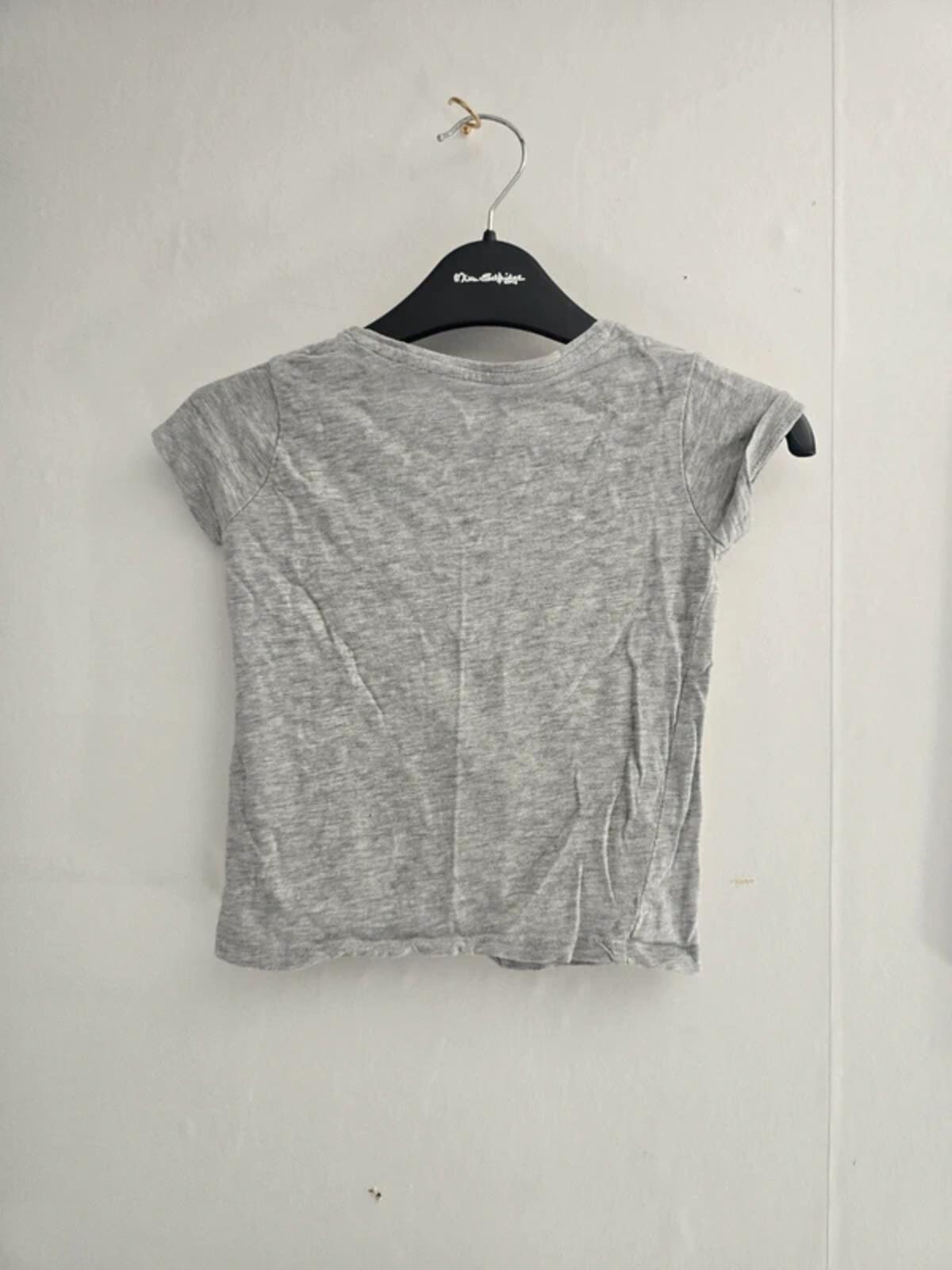 Primark Girls Grey Marl Lace Pocket T-Shirt 2-3 Years