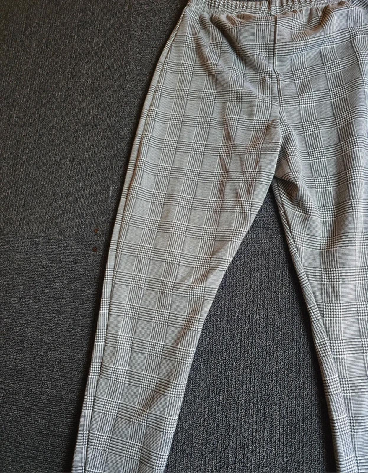 Peacocks Grey Checked Leggings Size 12 Skinny High Waist Work