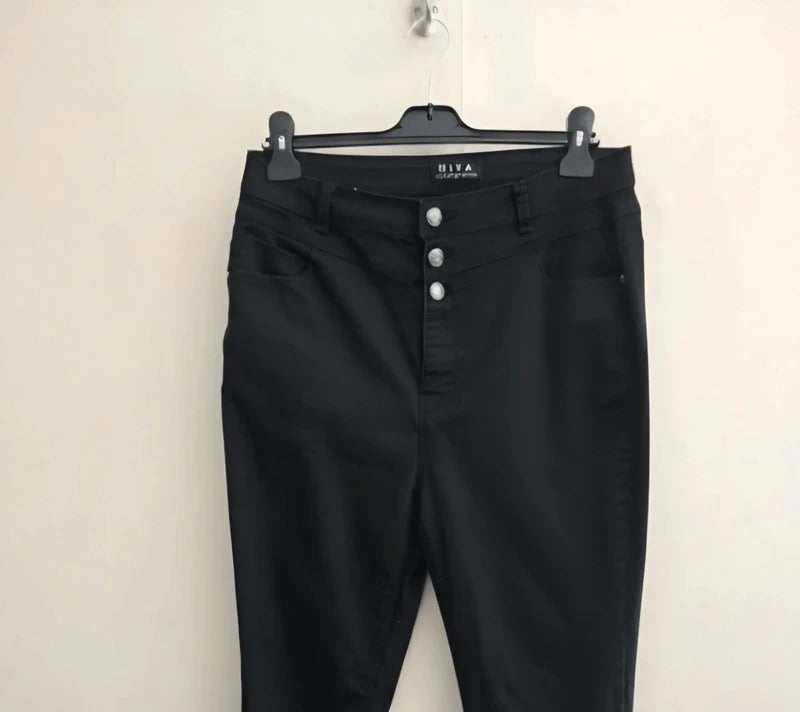Peacocks Rita Black High Rise Super Skinny Jeans Size 14