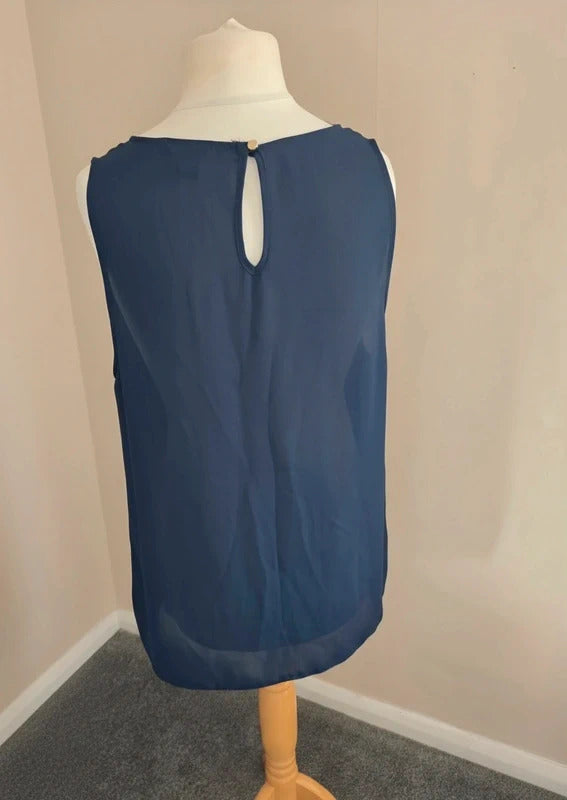 Primark Navy Blue Sleeveless Cami Vest Top Size 18