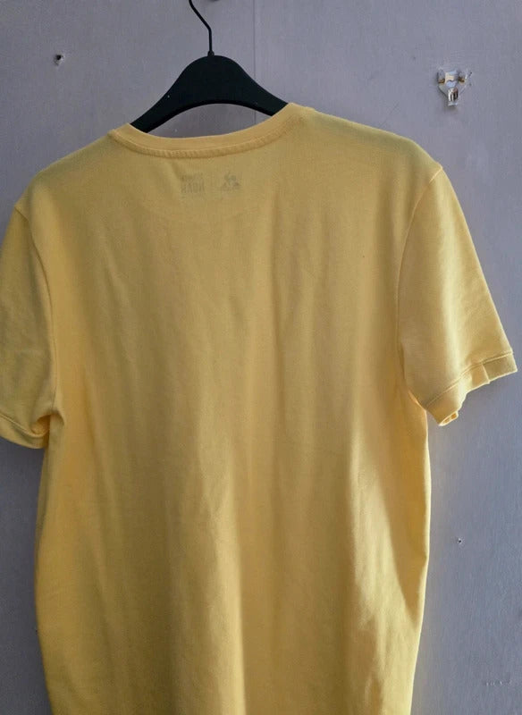 Le Coq Sportif Yannick Noah Yellow Short Sleeved T-Shirt Men's Size Small
