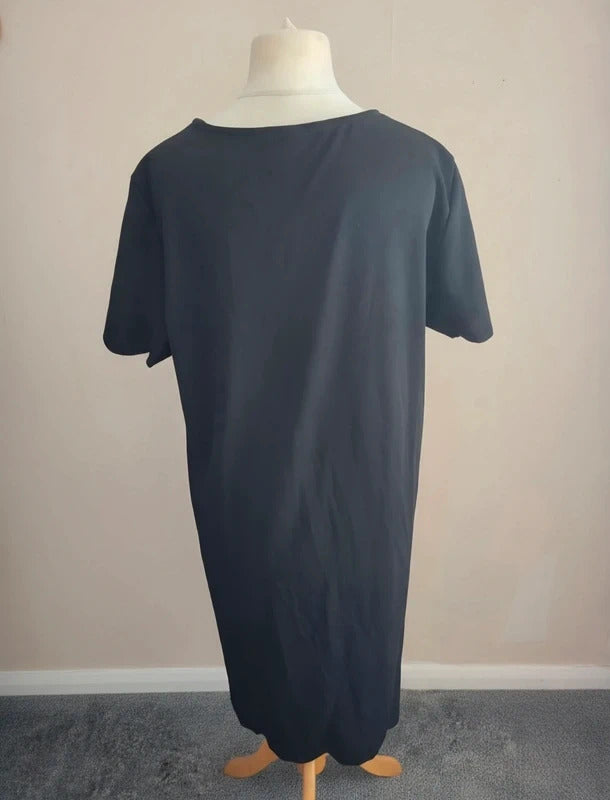 Shein Curve Black Scalloped A-Line Knee-Length Dress 1XL (Size 18)