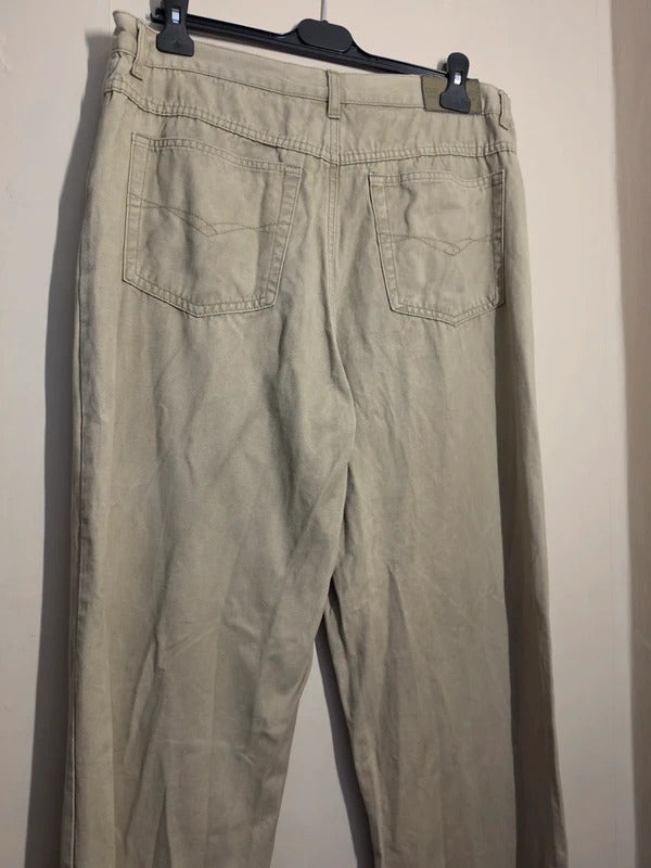 D2 Jeans Men's Cream Straight Leg Jeans W36 Short