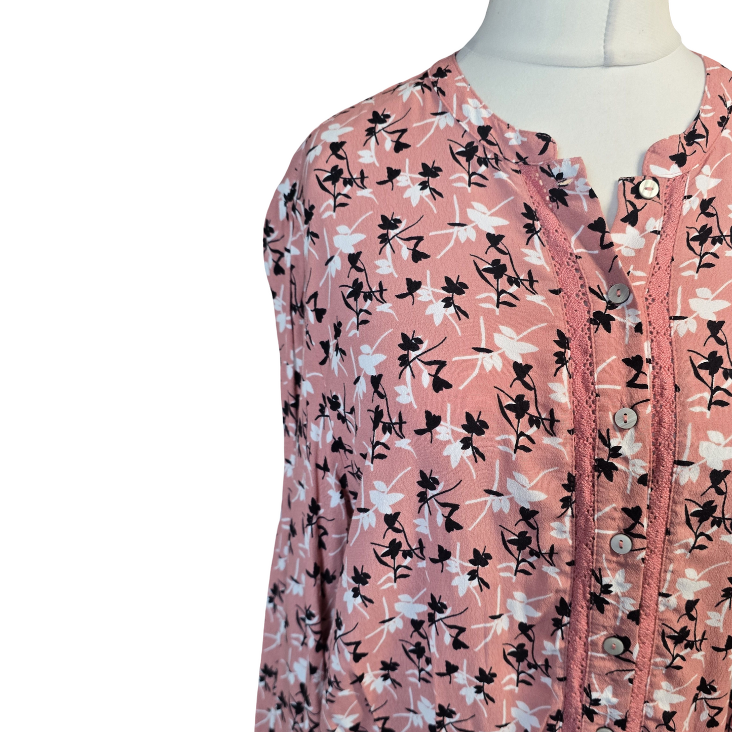 Marks & Spencer Blouse Pink Size 18 Everyday Floral Work