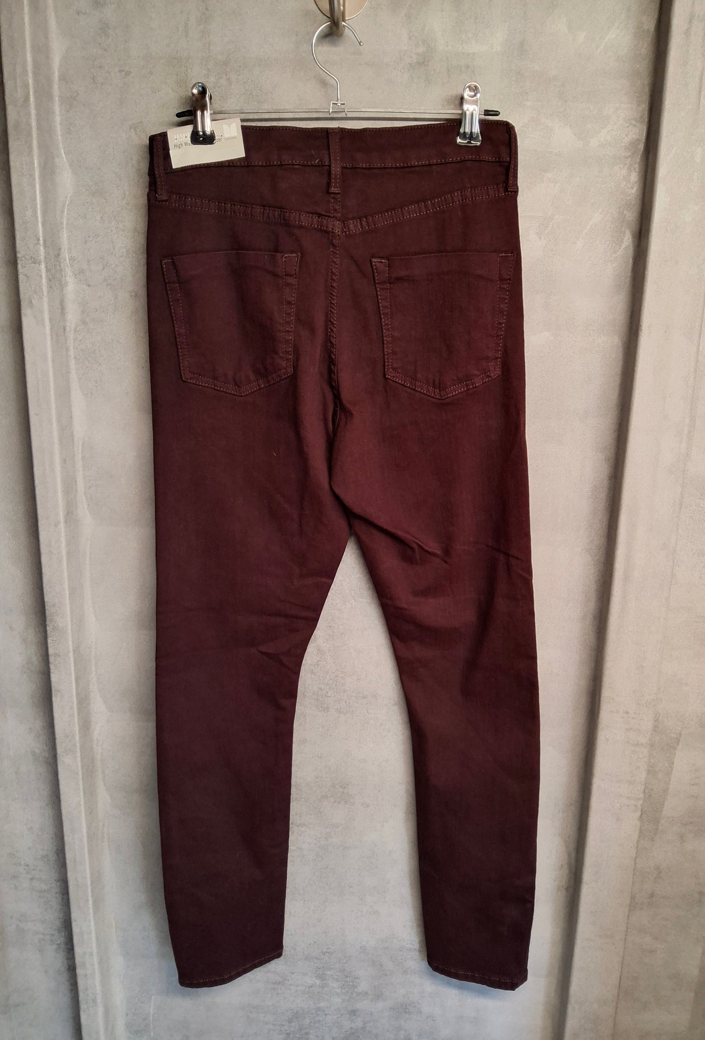 Topshop Moto Jamie Burgundy Skinny Jeans – W28 L30 | High Waist | Ankle Grazer | NWT
