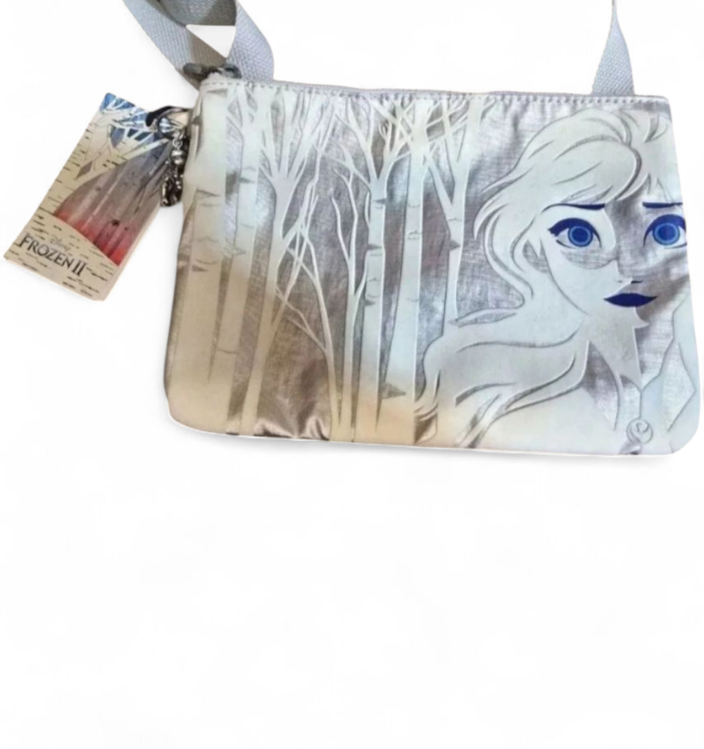 Kipling Frozen 2 Silver Shoulder Bag – Kids, Zip Close, Charm, New with Tags, 9"x7"
