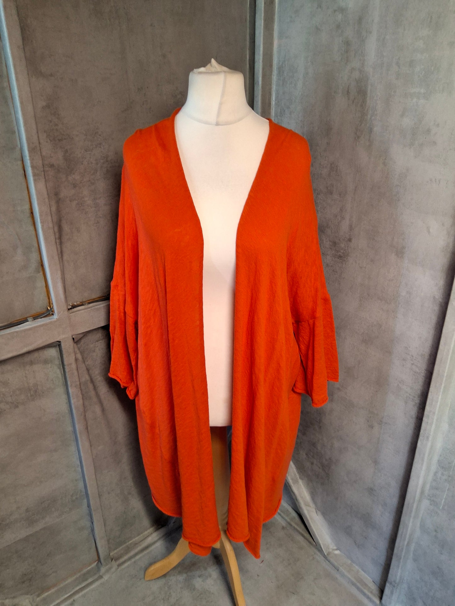 Zara Burnt Orange Oversized Midi Cardigan – Size S (UK 8–12) – Bold Layering Essential