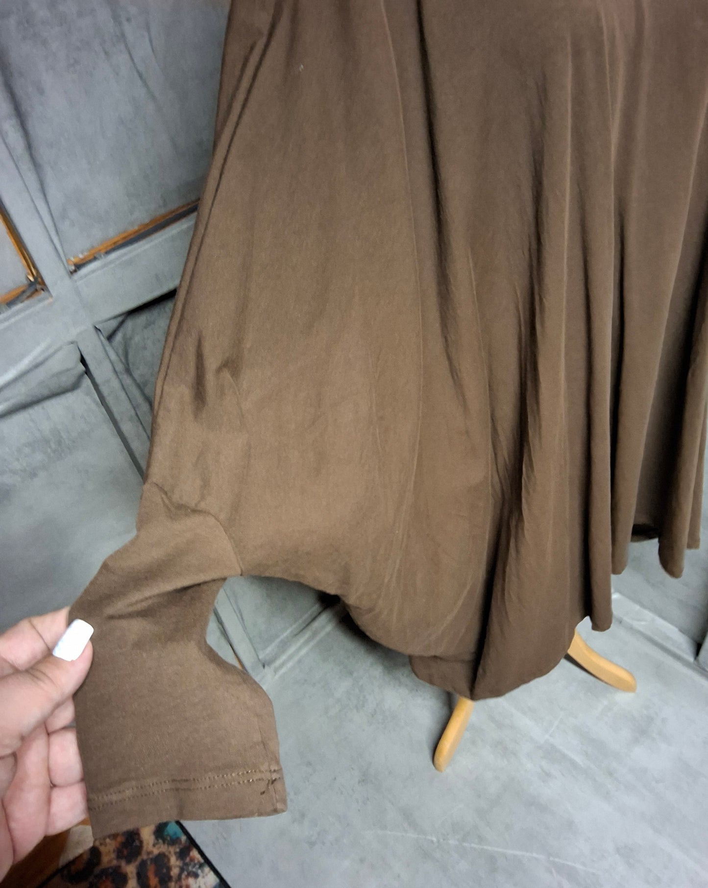 Influence London Oversized Brown T-Shirt Dress β UK 20+ β Asymmetrical Hem