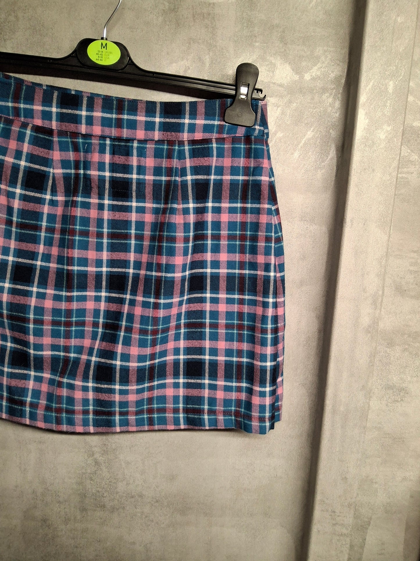 M&S Girls Harry Potter Pink & Blue Tartan Wrap Mini Skirt ā Age 12-13 Years