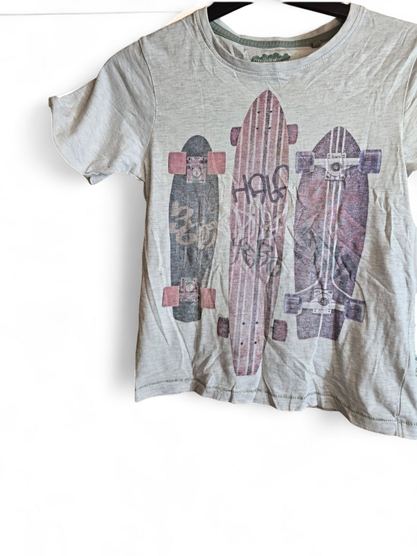 Tu Boys Grey Skateboard T-Shirt | Age 7 Years | Skater Style Tee