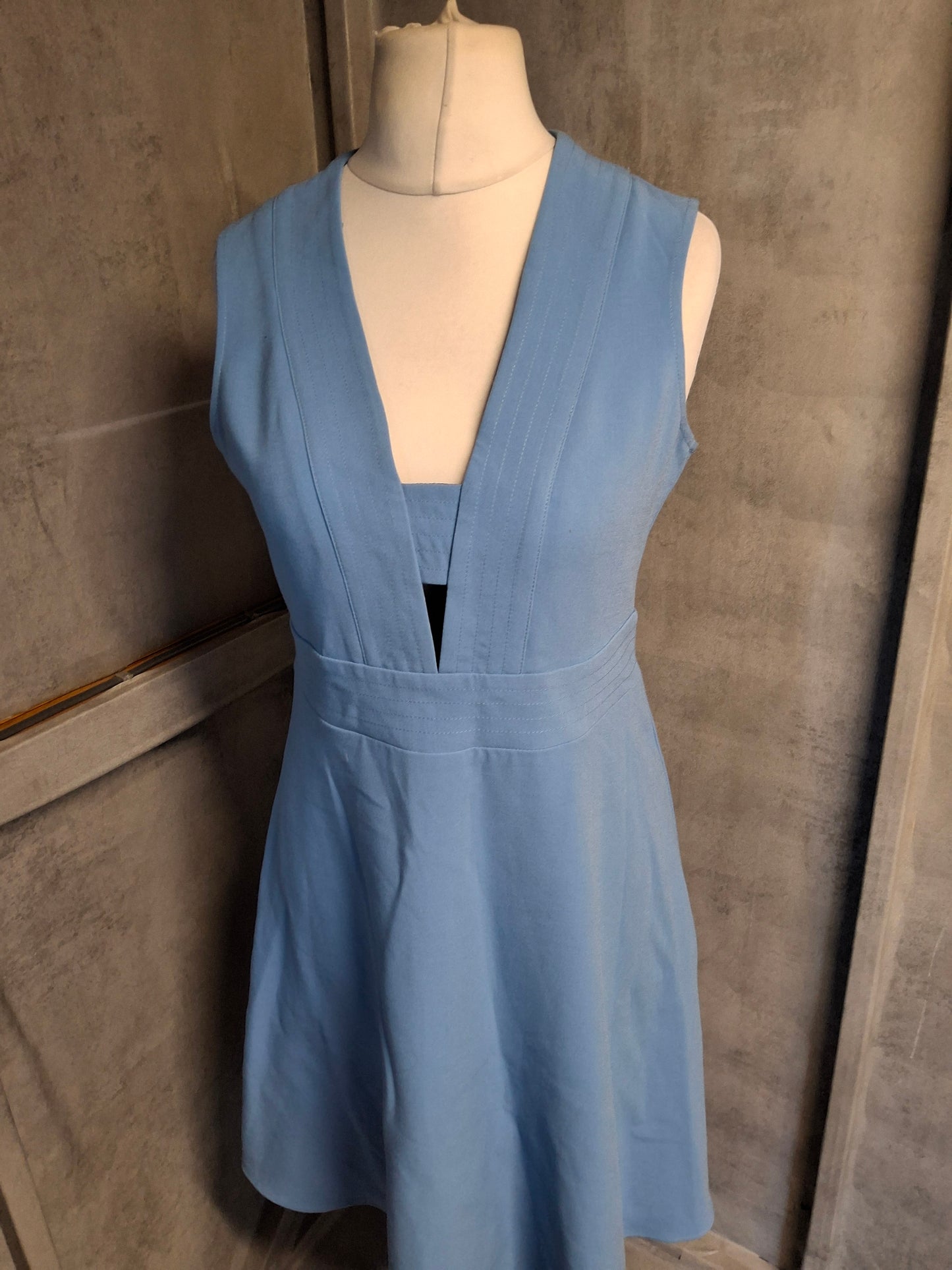 Topshop Blue Sleeveless Knee-Length Dress – Size 12 – NWT RRP £48