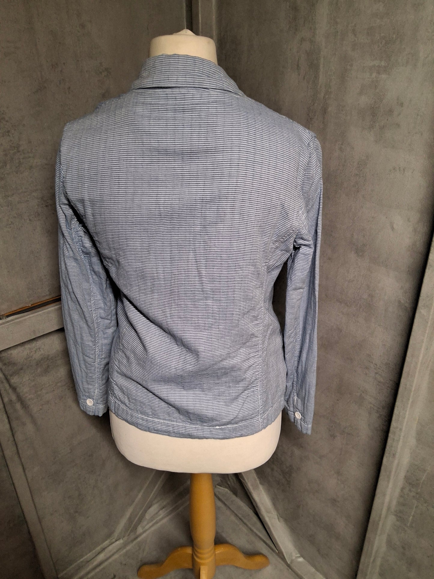Gap Blue Pinstripe Cotton Blazer – Size 8