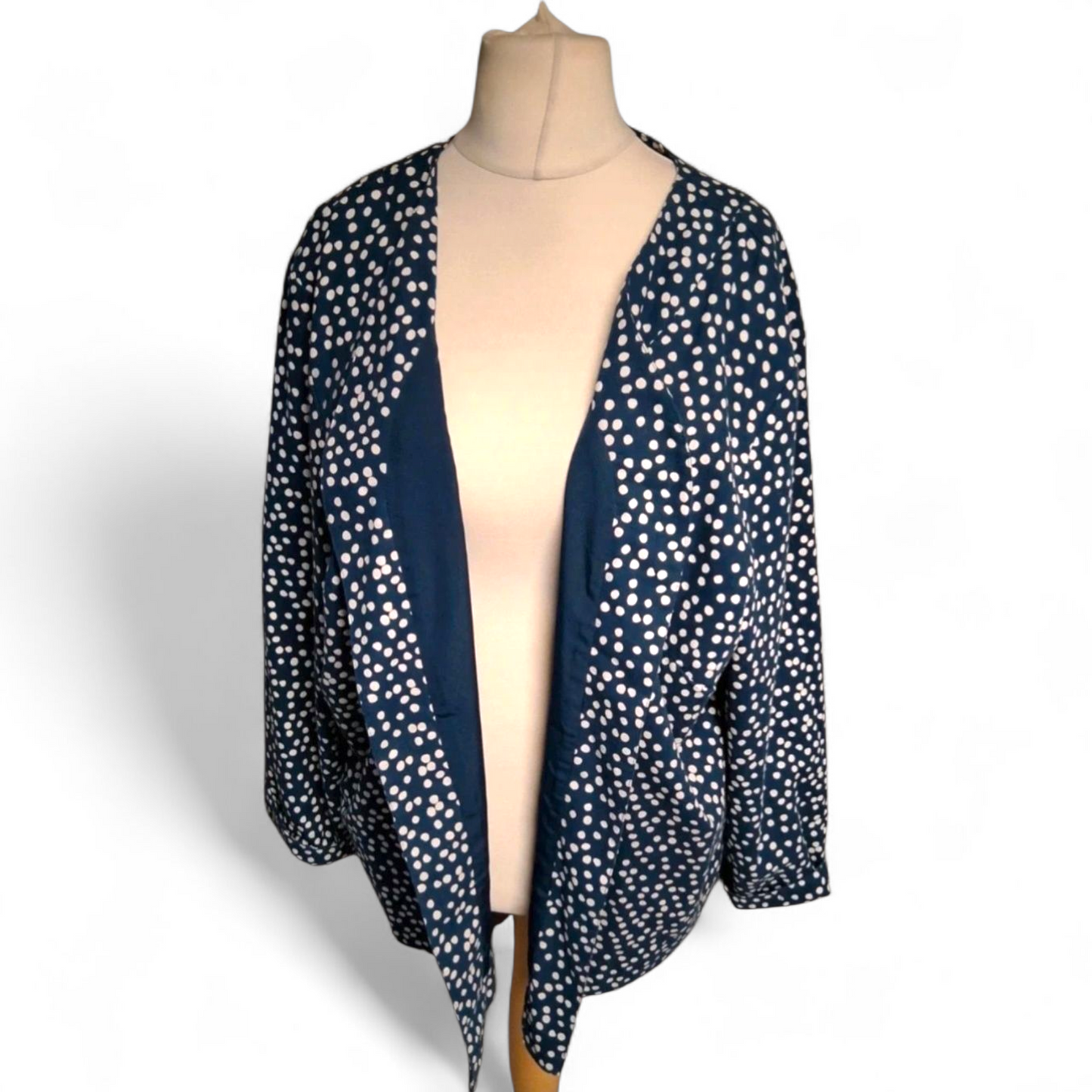 Bonmarché Navy Spot Print Blazer – Size 24 – NWT RRP £24