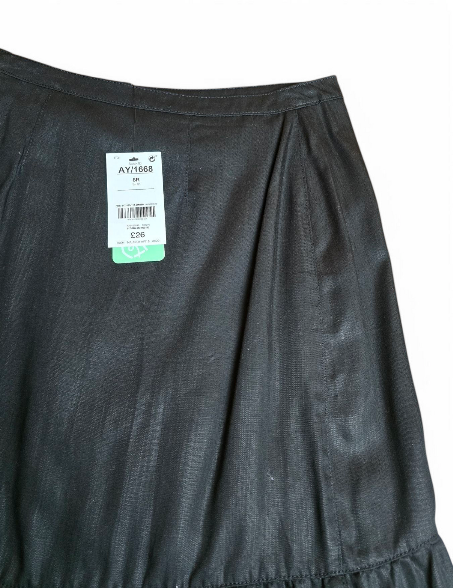 Next black frilly knee length skirt size 8