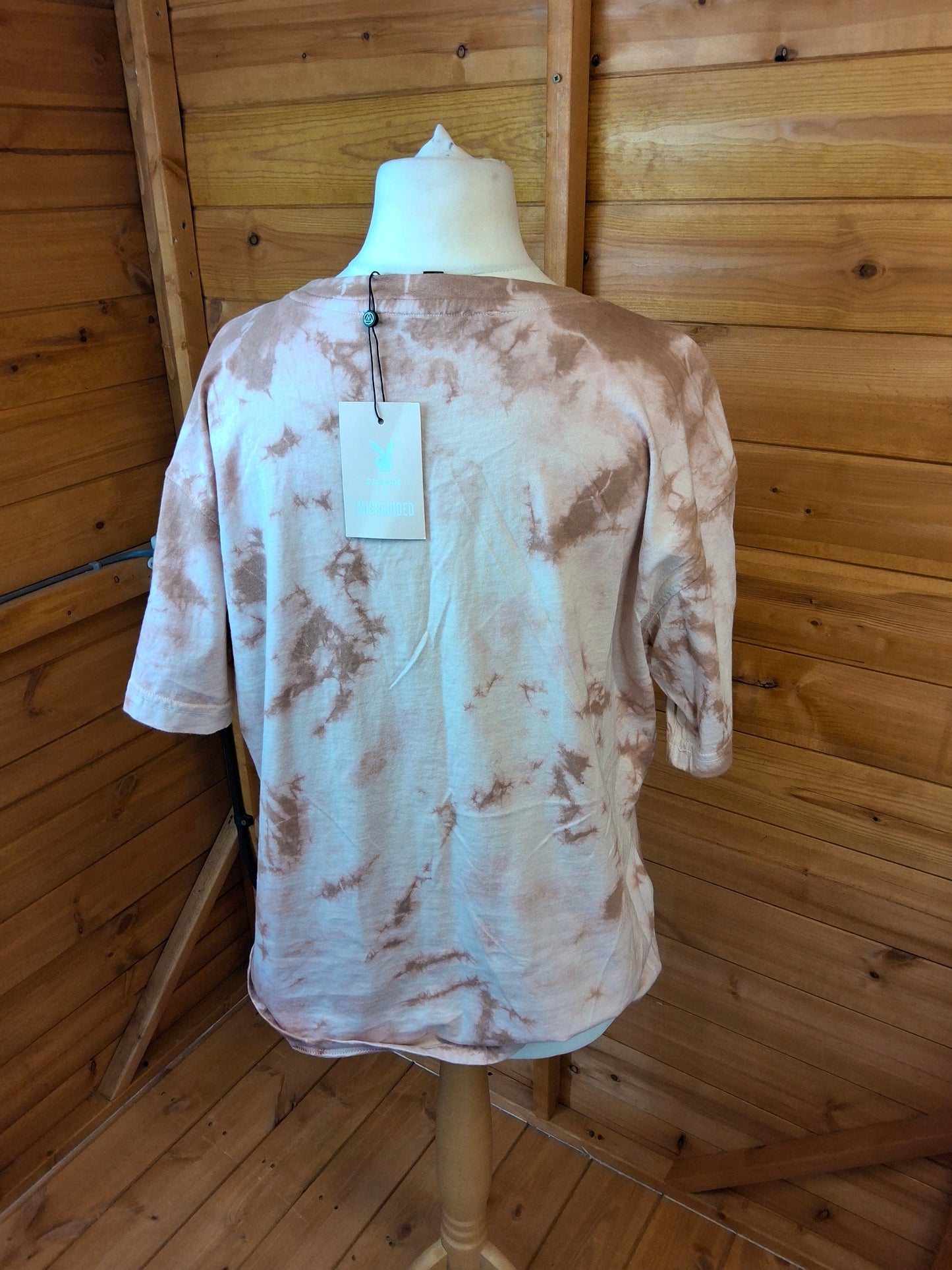 Missguided x Playboy Tie-Dye Oversized Tee – M (10/12) – Brand New & Bad Bunny Energy 😎
