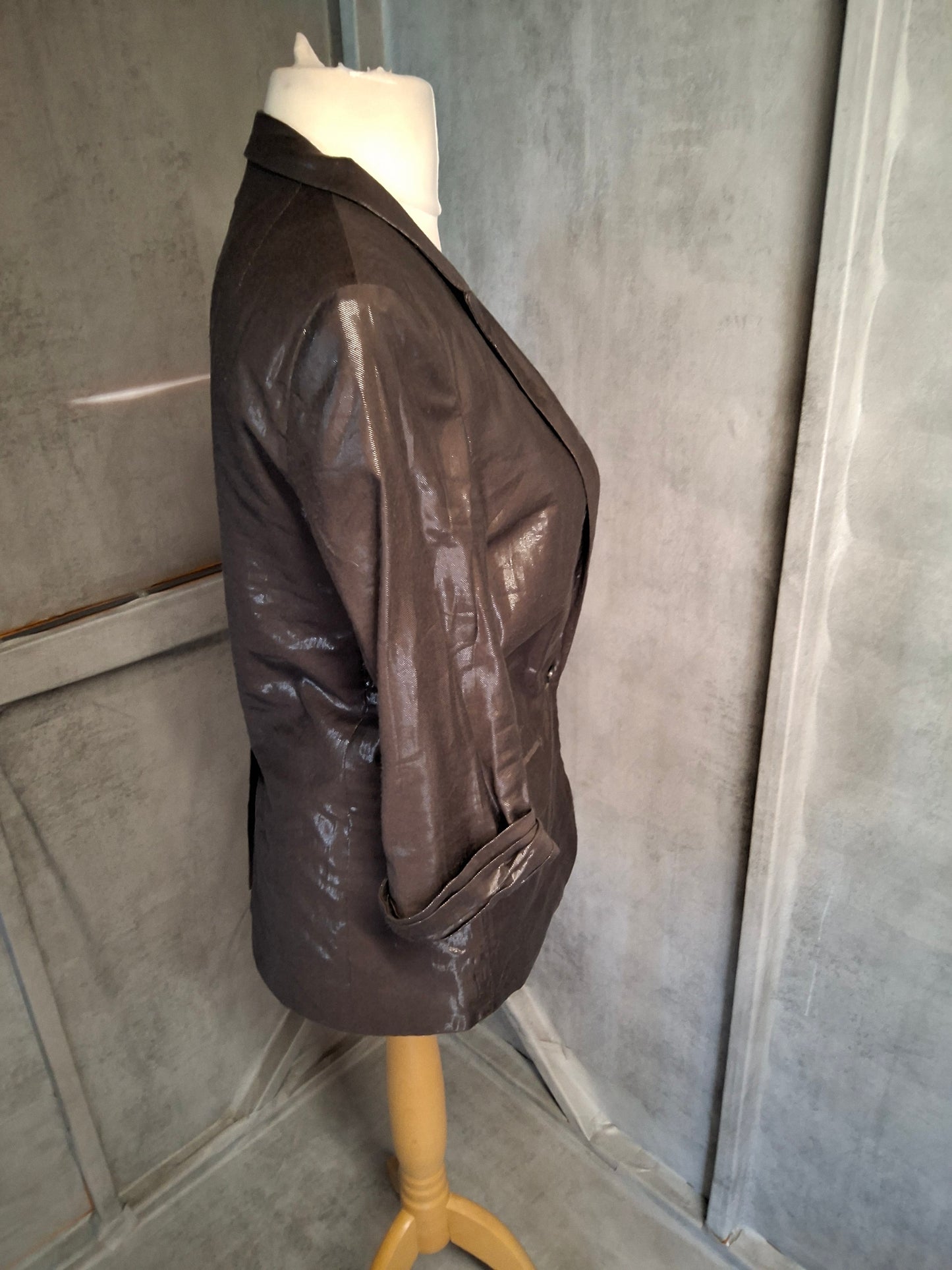 River Island L’Art Copper Brown Shiny Blazer – Size 8 – Late 90s / Early 00s