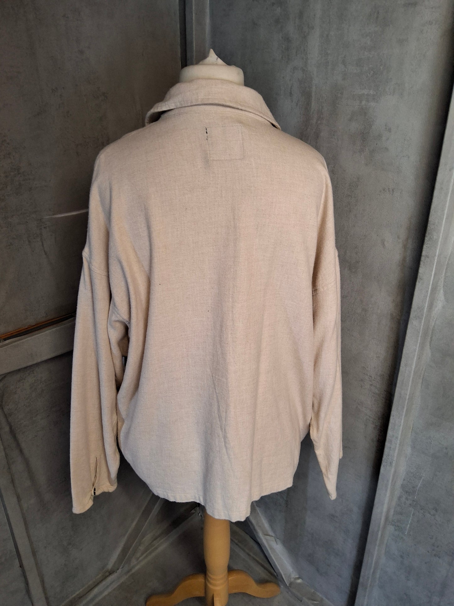Jachs Girlfriend Cream Brushed Cotton Oversized Shirt β Size 10/12 β Relaxed Fit