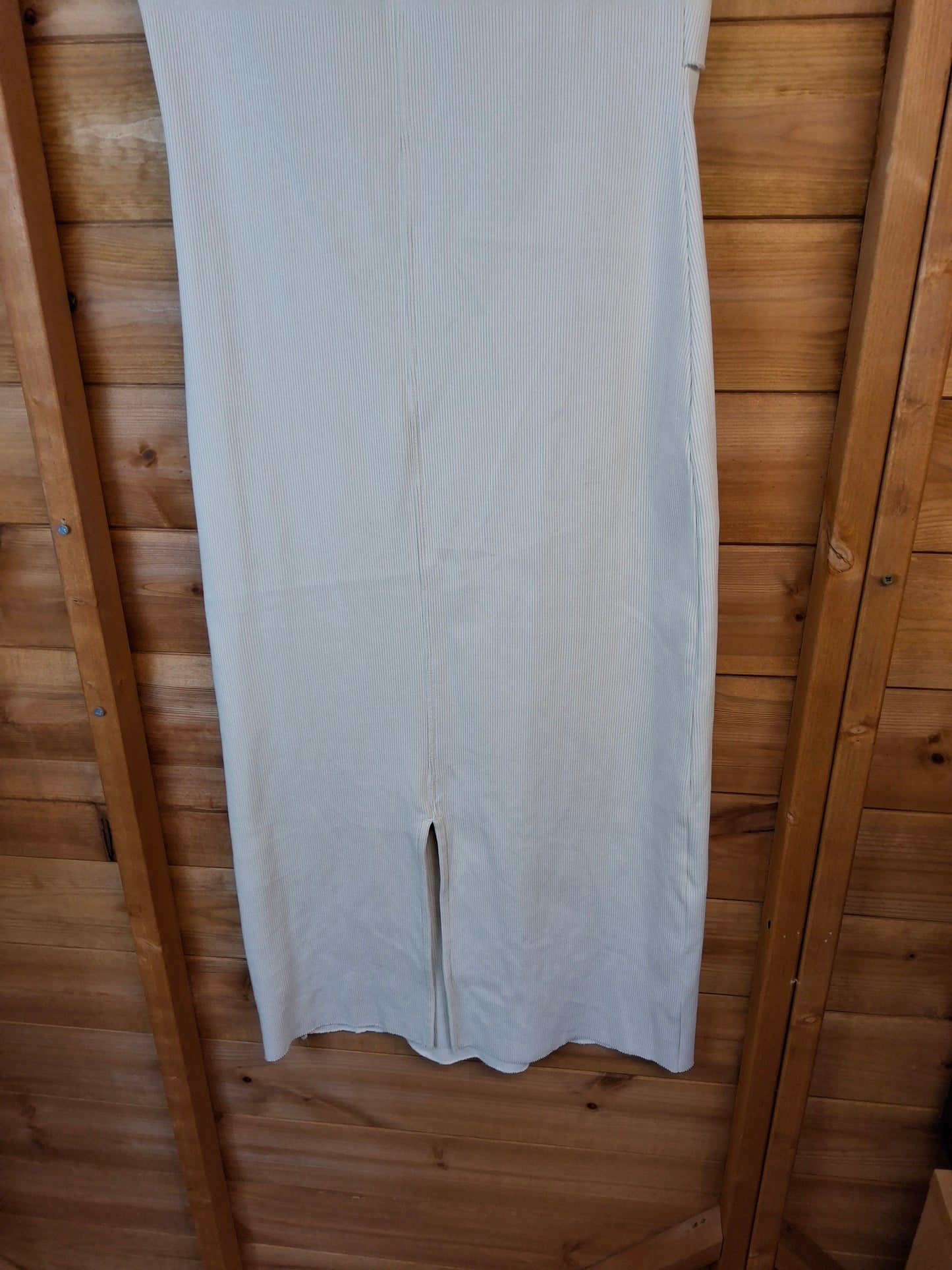 ✨ M&S Cream Strapless Bodycon Midi Dress – Size 10 – Cotton Comfort with a Chic Fit ✨