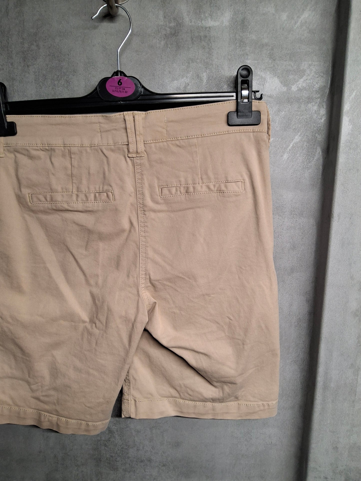 Next Cream Chino Shorts – 100% Cotton – Size 8 – Knee Length, Neutral Summer Wardrobe Essential