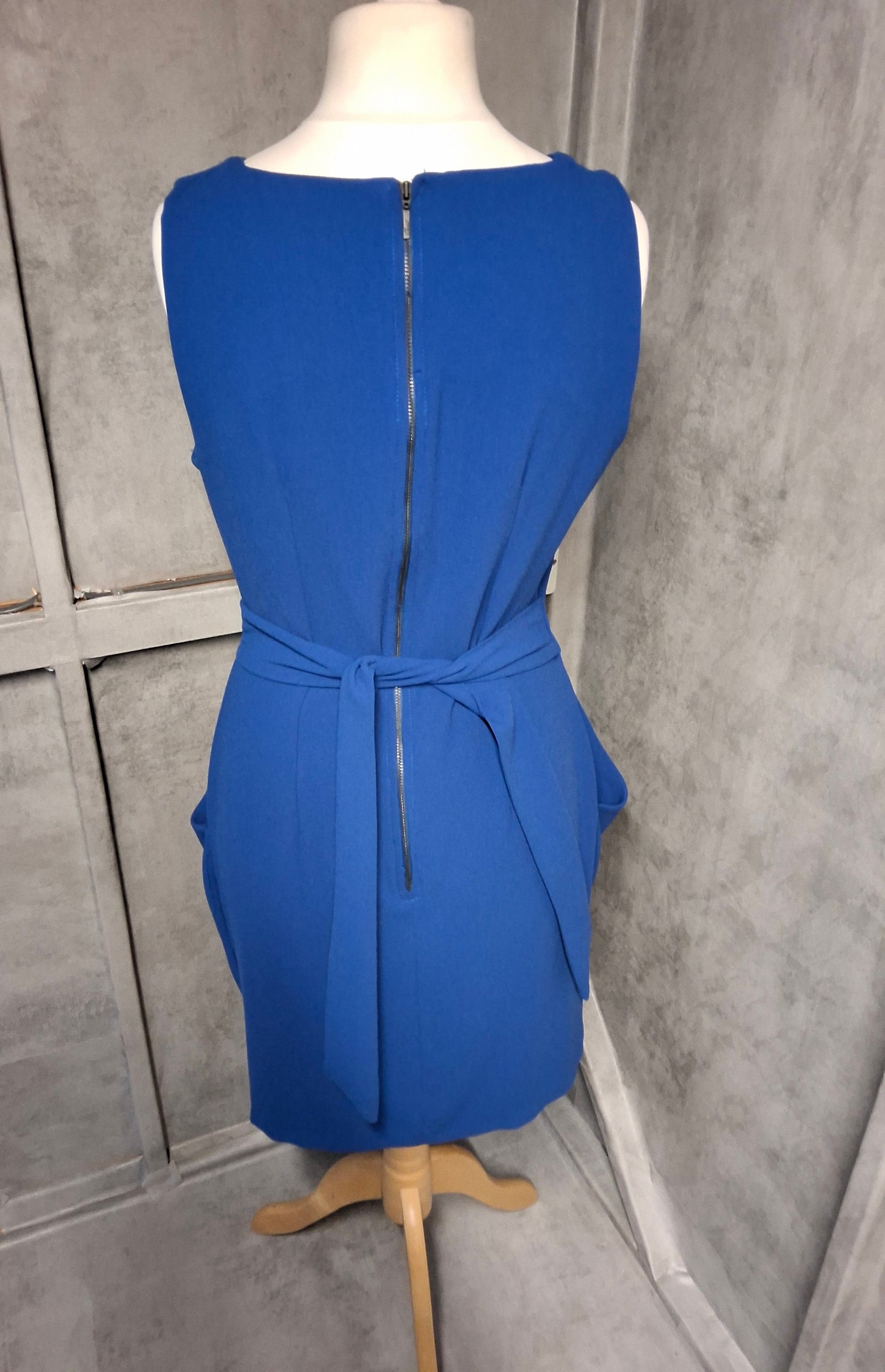Closet London Royal Blue Belted Dress with Pockets โ Size 12 Occasion Ready