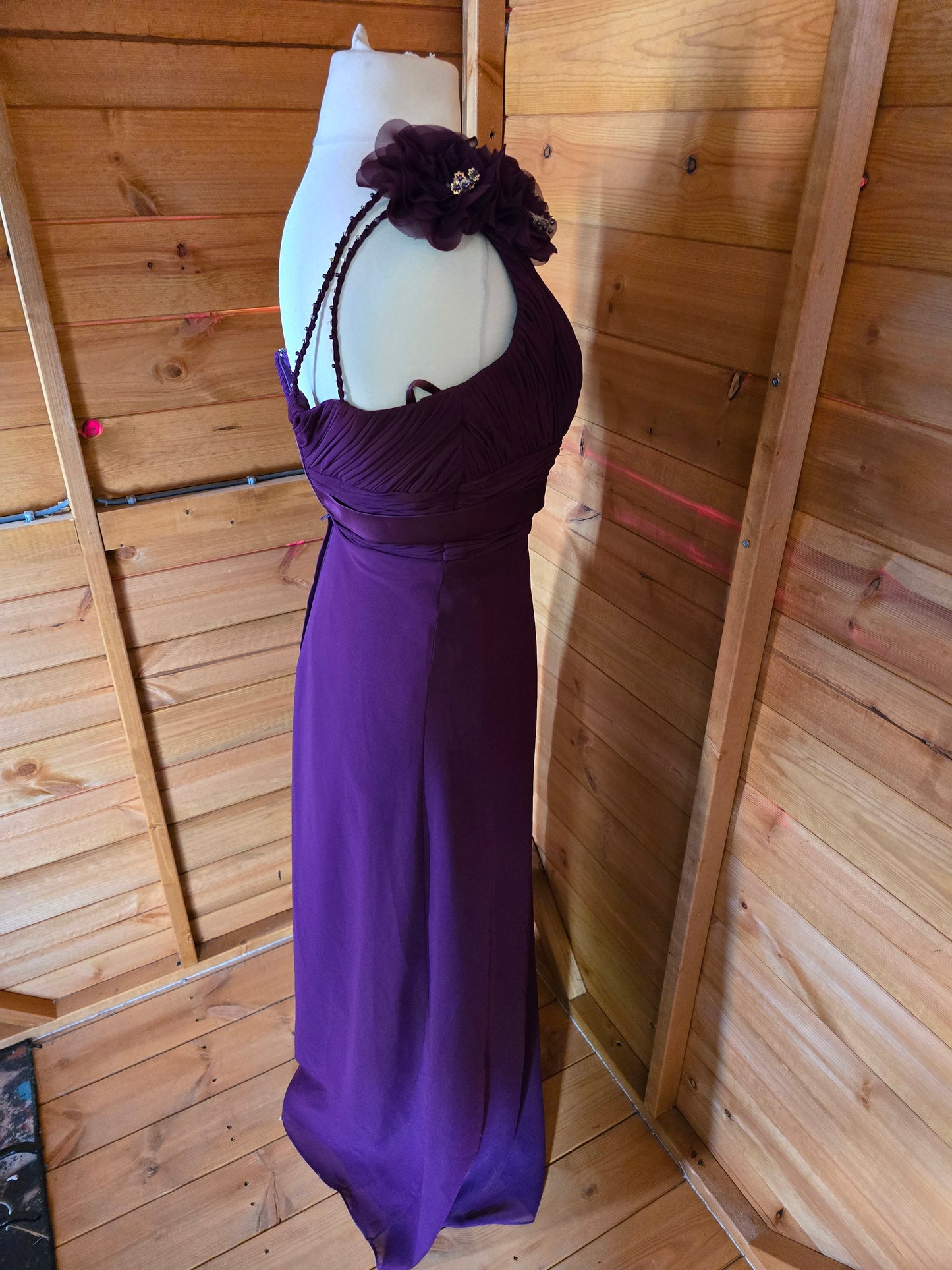 Hilary Morgan One-Shoulder Plum Formal Dress – Size 10