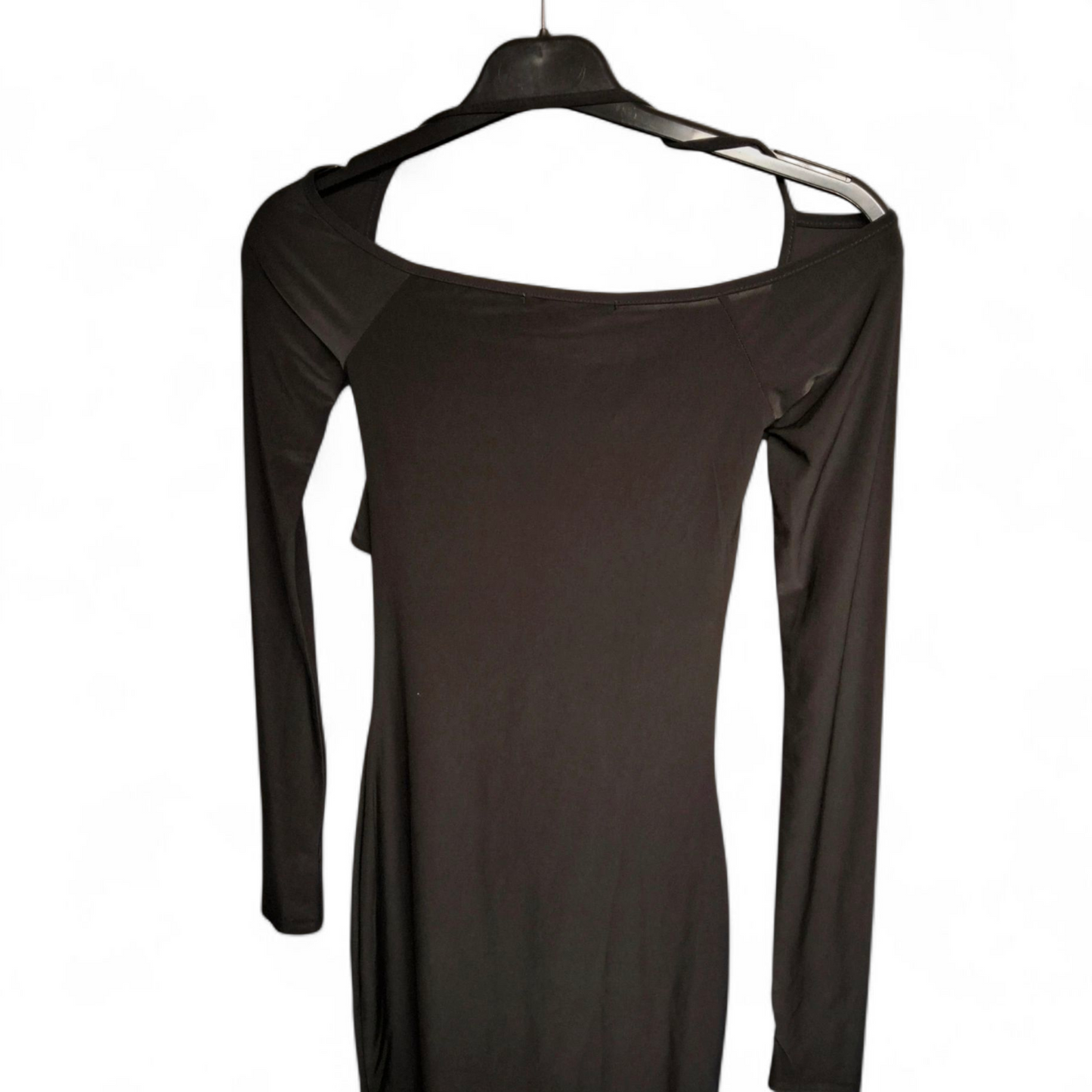 EGO Black Cut-Out Tie Front Bodycon Mini Dress – Size 6 – NWT