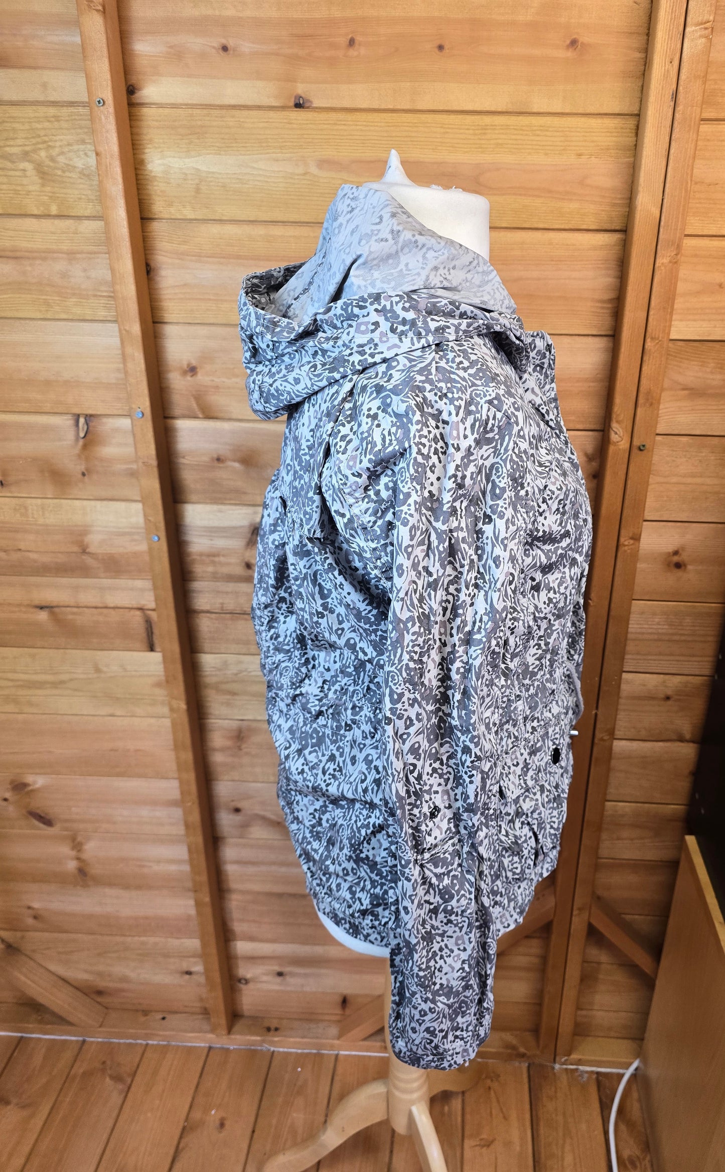 🌿 George G21 Grey Animal Print Lightweight Jacket | Size 10 | 100% Cotton 🌿