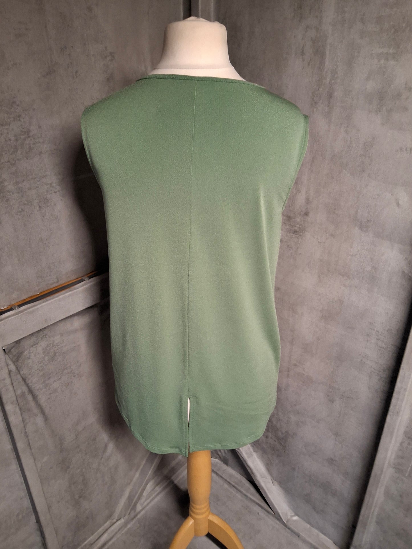 Next Khaki Sleeveless Top β Size 8 β Relaxed Fit β Stretch Fabric β Pocket Detail