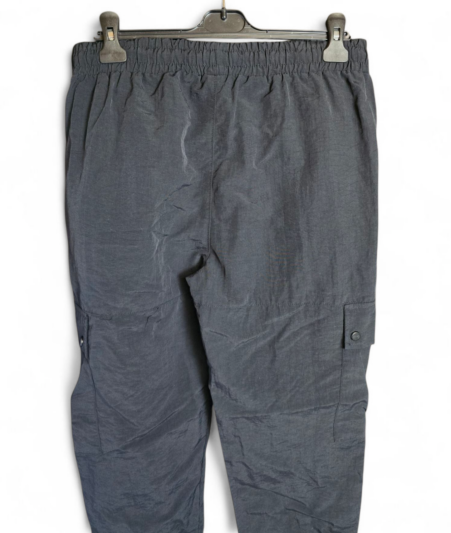 Men’s Avant Garde Paris Cargo Pants Size L – 100% Nylon, Pockets, Cuffed, Drawstring Waist