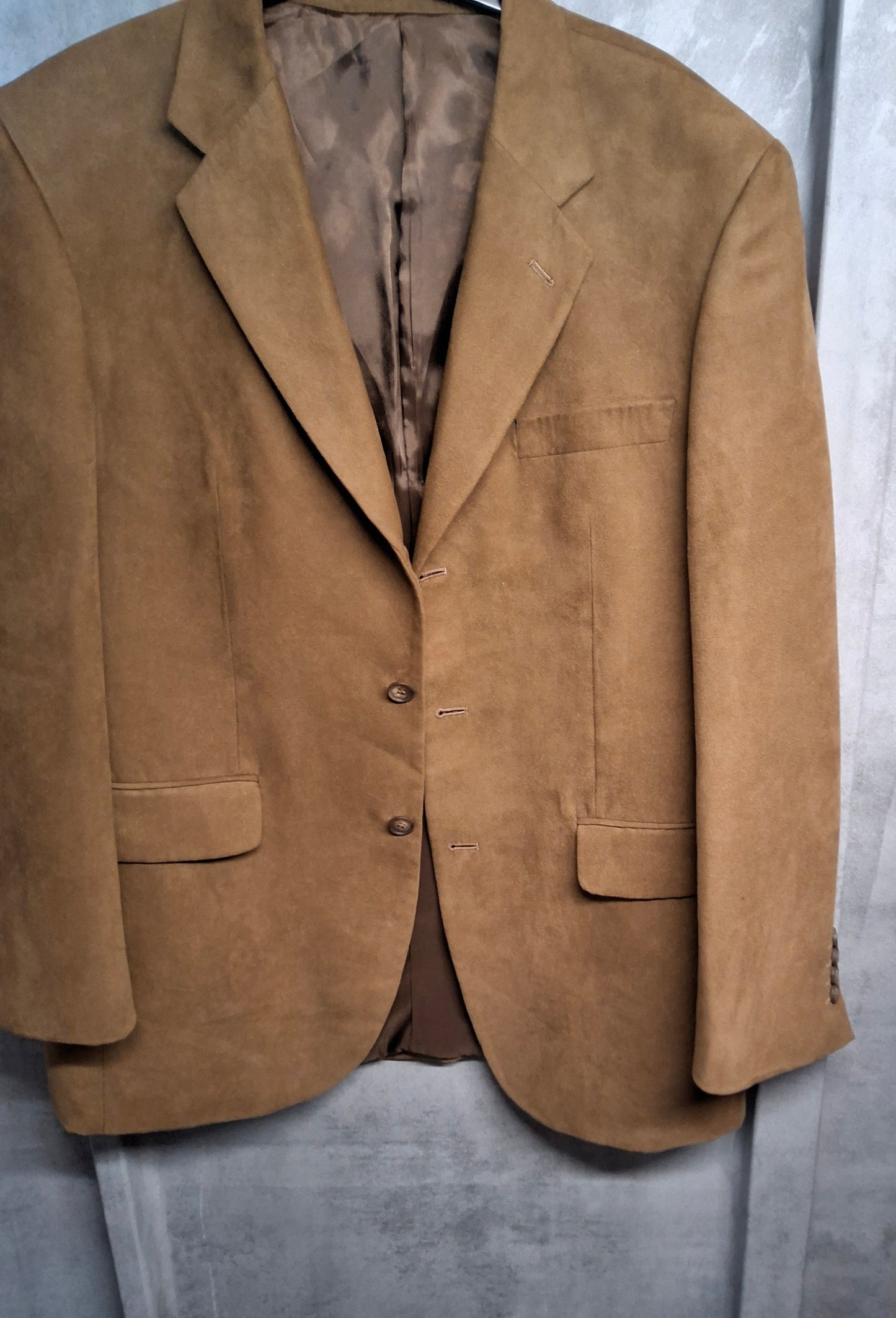 Vintage Dehavilland Men’s Suede Blazer – Brown – UK Chest 42” – 3 Button Close