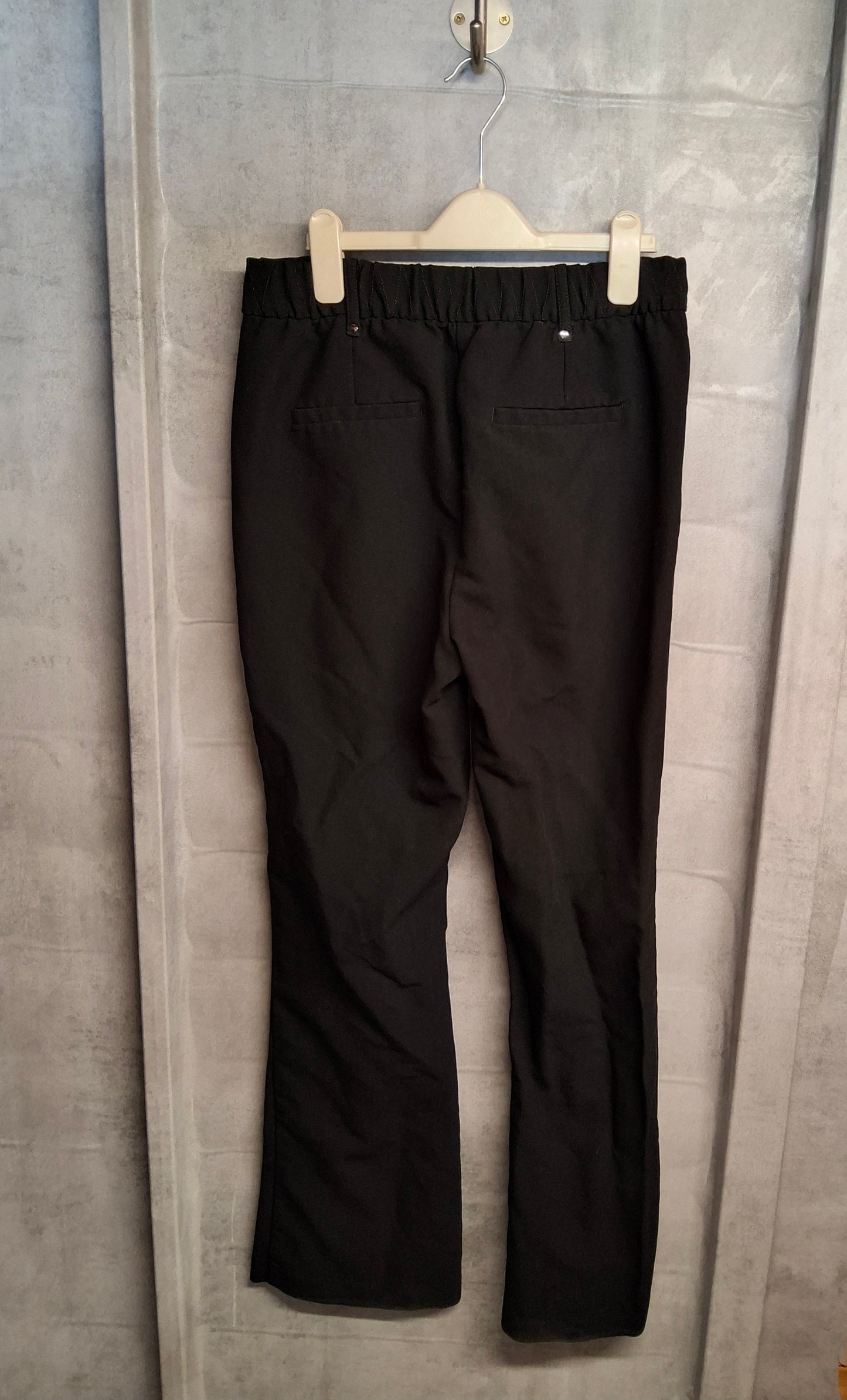 Next Black Tailored Fit Flared Trousers ā High Waist, Pockets ā Size 10 Reg ā Polyester Viscose