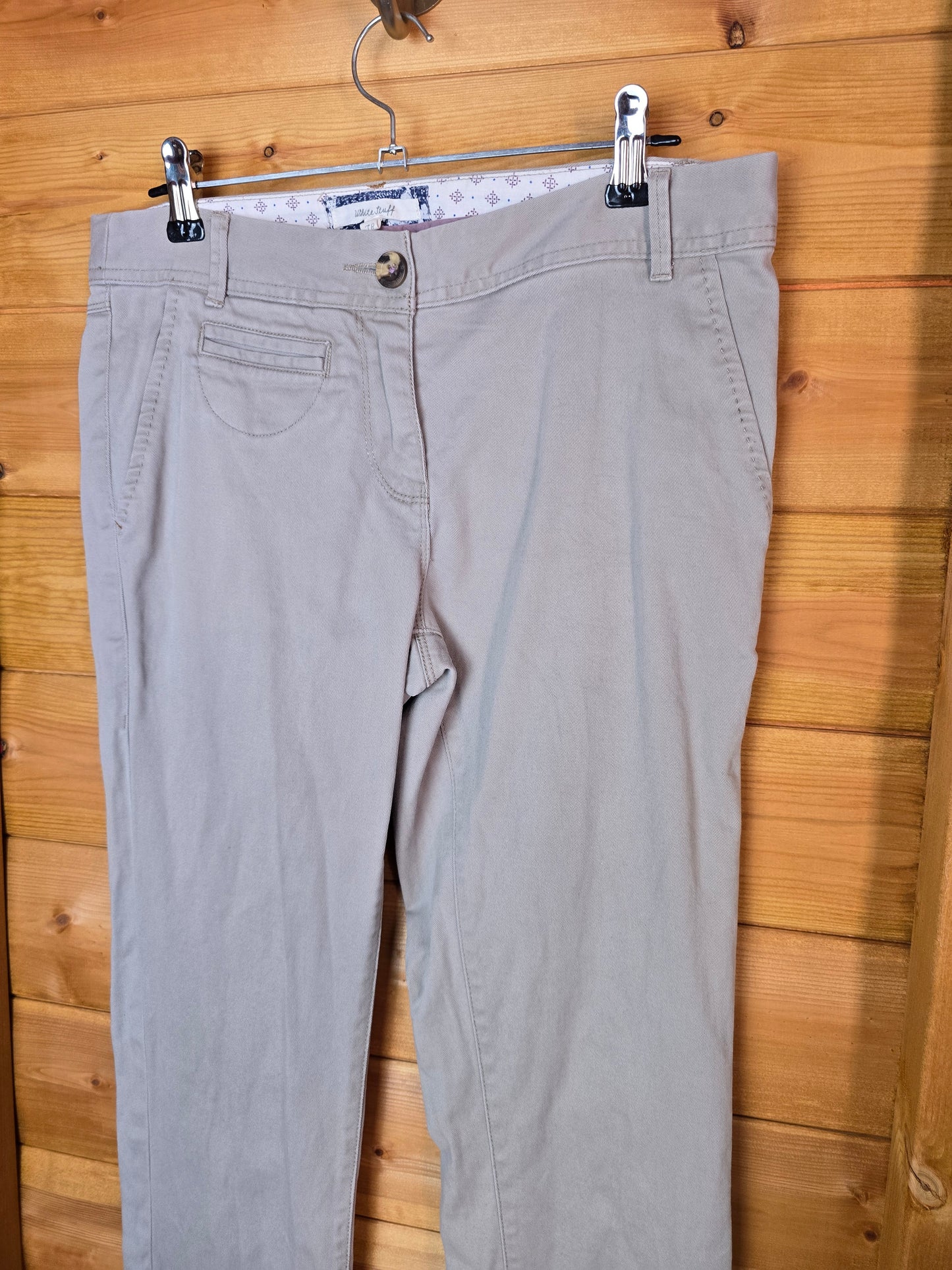 š¤ White Stuff Beige Slim Leg Chinos ā Size 8 Long š¤