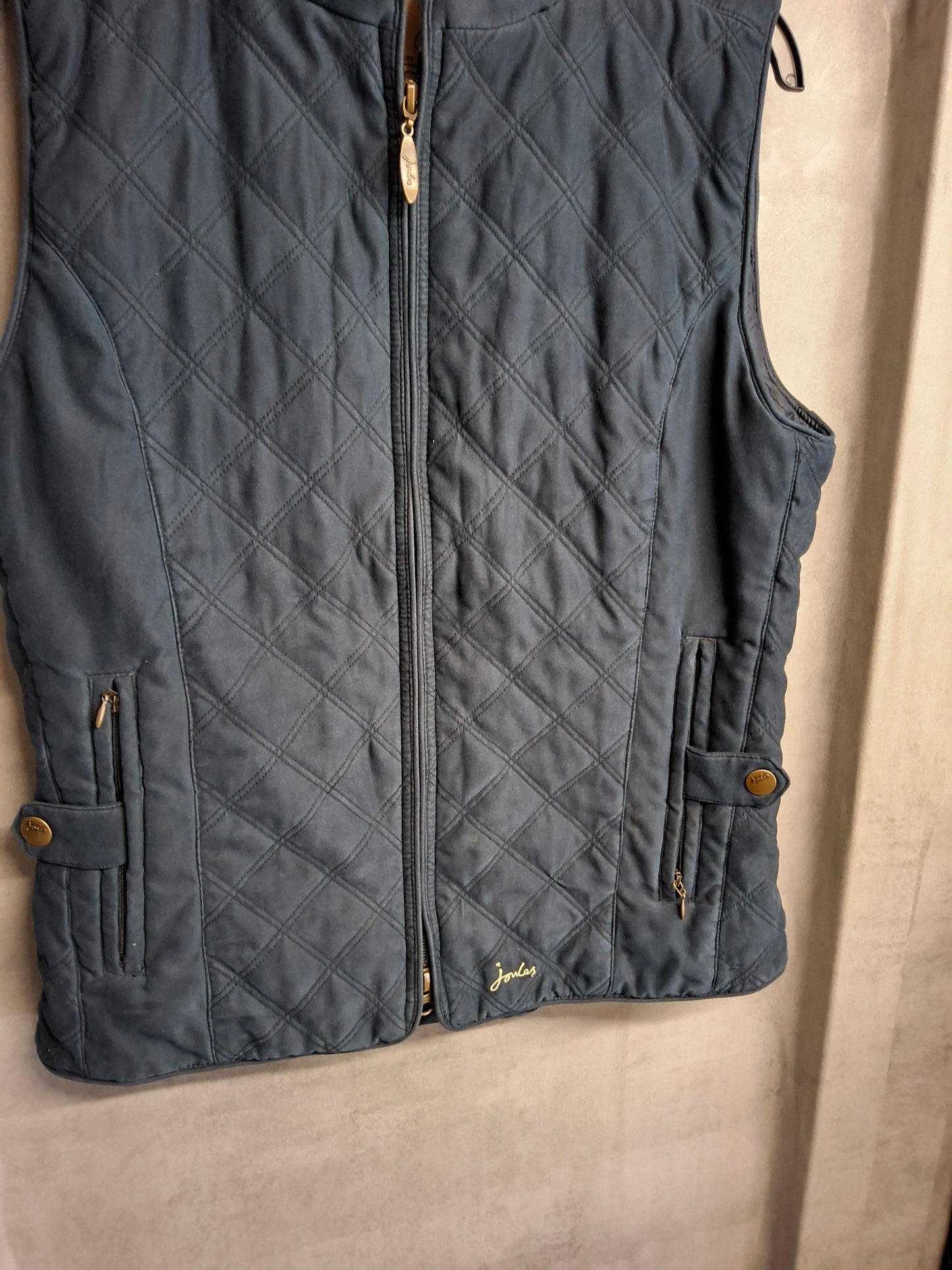 Joules Navy Quilted Gilet – Size 12 – Country Chic Layering