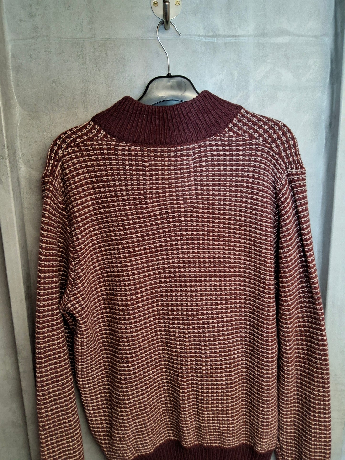 Mantaray Burgundy & White Knit Jumper – Men’s M – Wool Blend