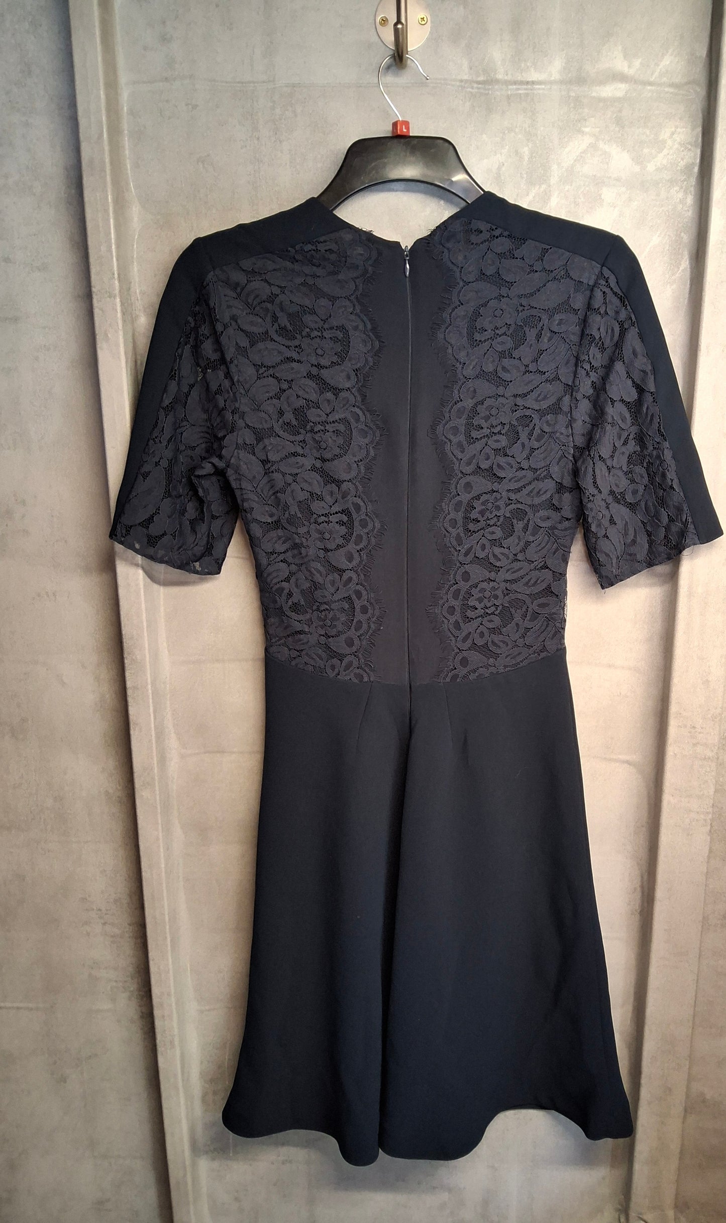 Whistles Navy Lace Fit & Flare Midi Dress ā Size 10