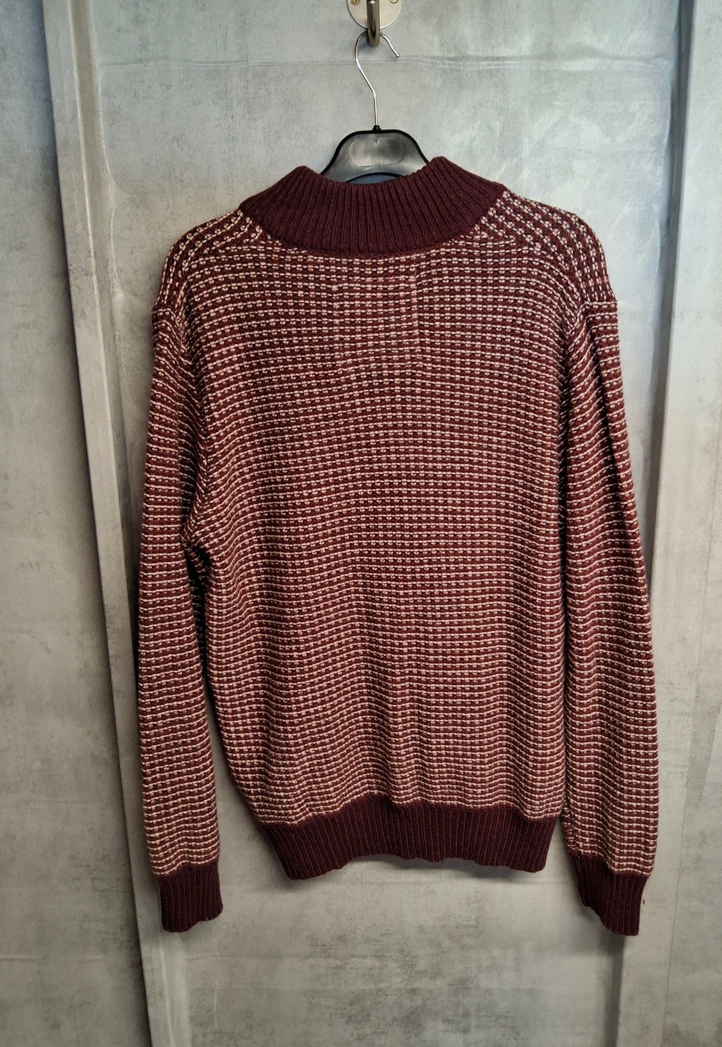 Mantaray Burgundy & White Knit Jumper – Men’s M – Wool Blend