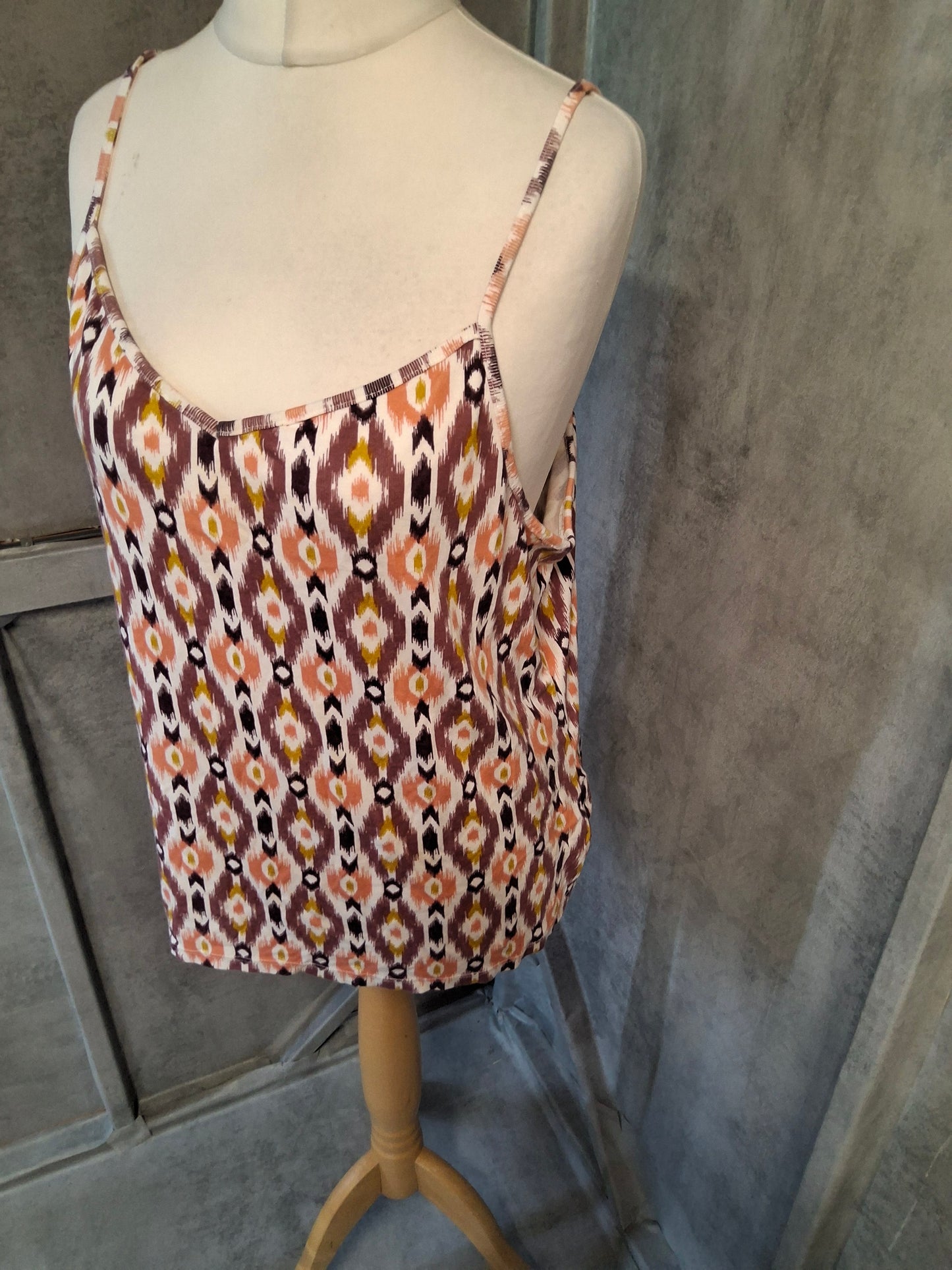 Tu Aztec Print Cami Top | Size 22 | Cotton & Modal Blend