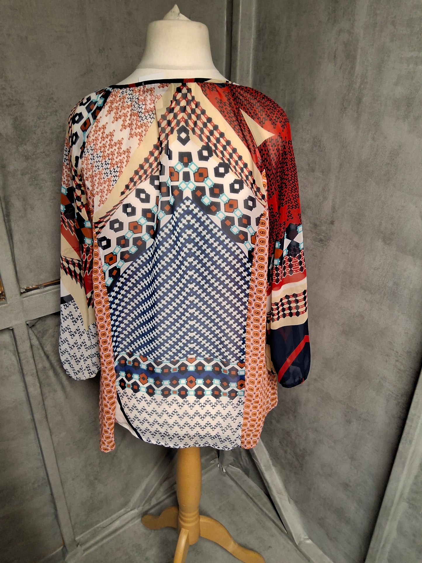 Figueroa & Flower Patchwork Blouse – Size L (UK size 12/14)