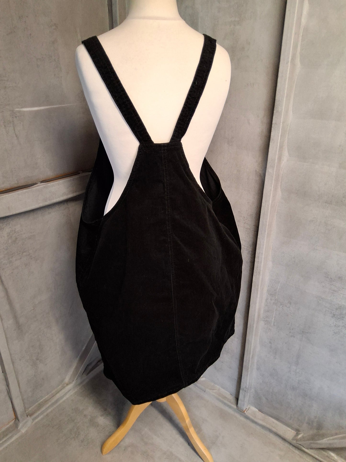 Tu Black Cord Pinafore Dress – Size 20 – Effortlessly Layerable
