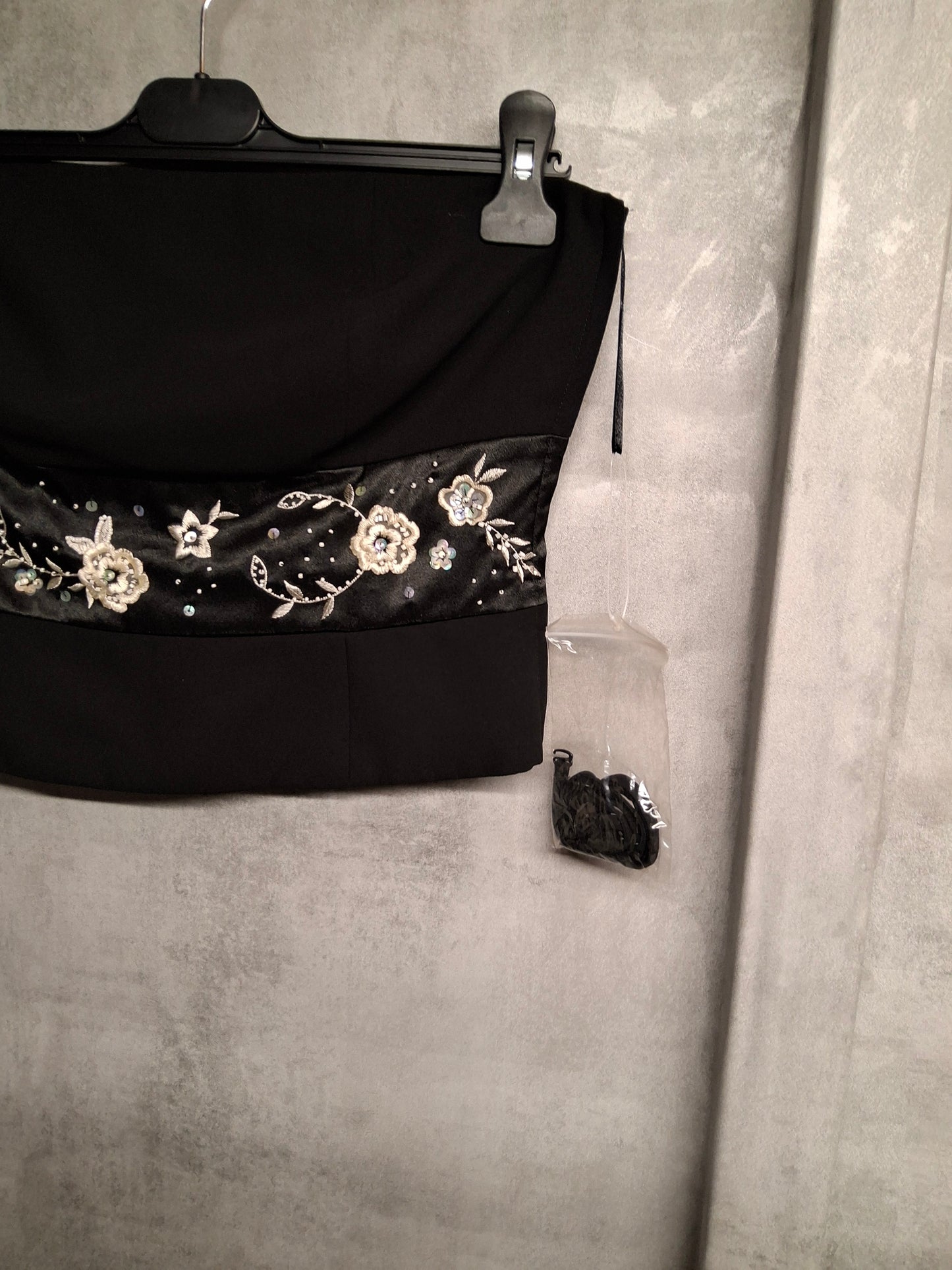 Nicholas Millington Black Floral Embroidered Corset Top – Size 14 – Evening Party Wear