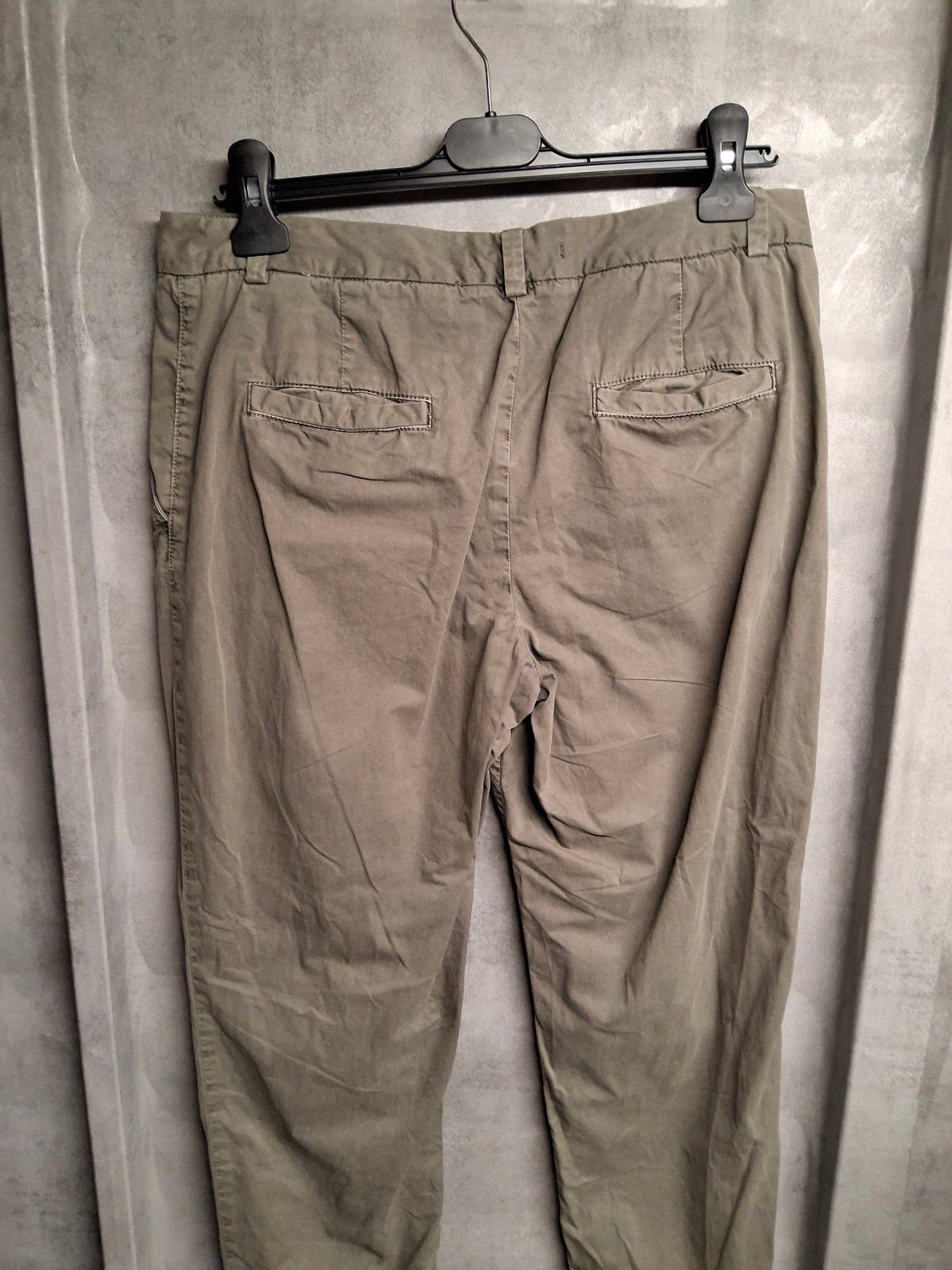 Marks & Spencer Khaki Slim Leg Cotton Chinos – Size 12R
